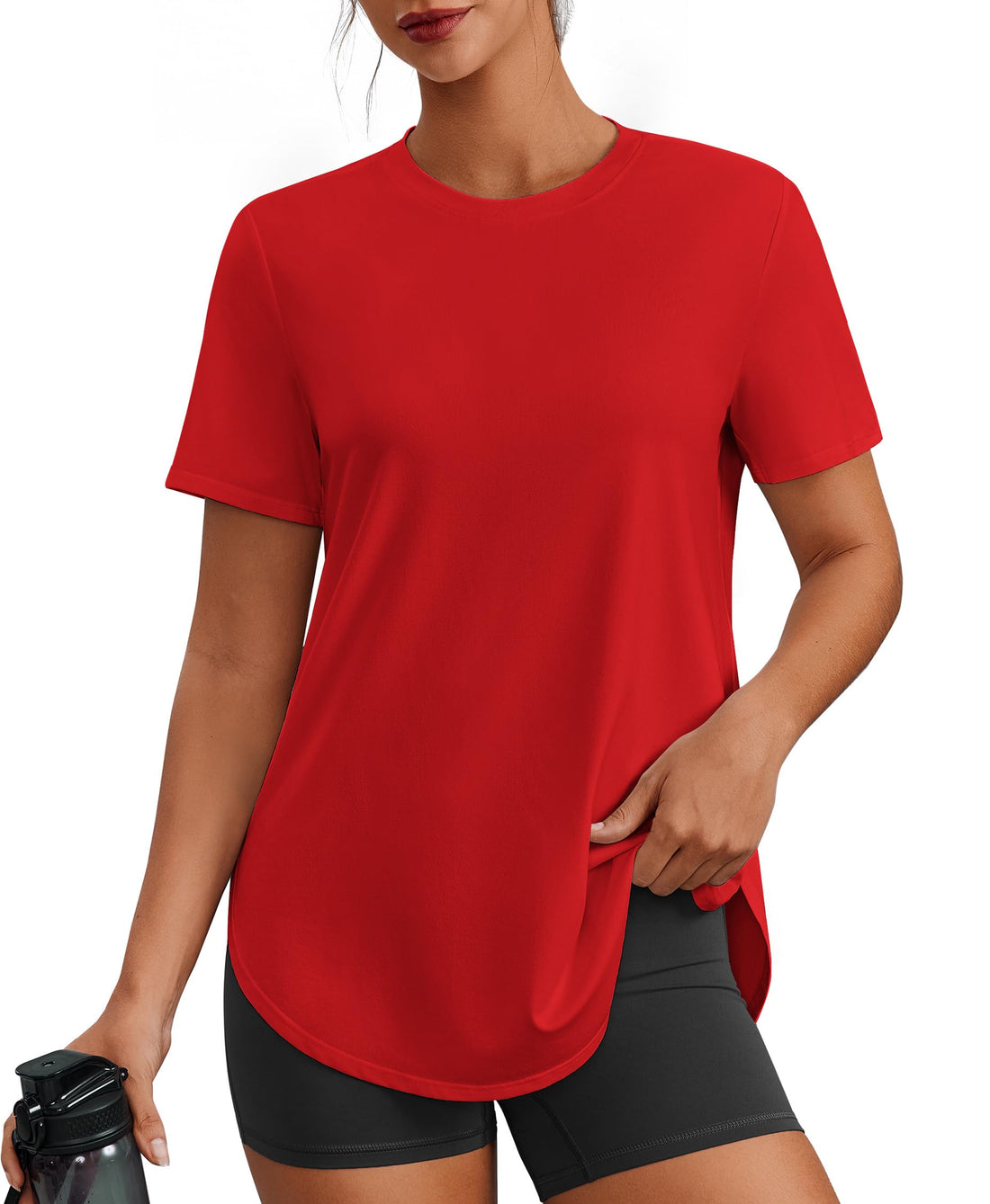 PINSPARK Workout Tops for Women Short Sleeve Athletic Shirts UPF 50+ Quick Dry Running Outfits for Exercise Gym Hiking S-3XL