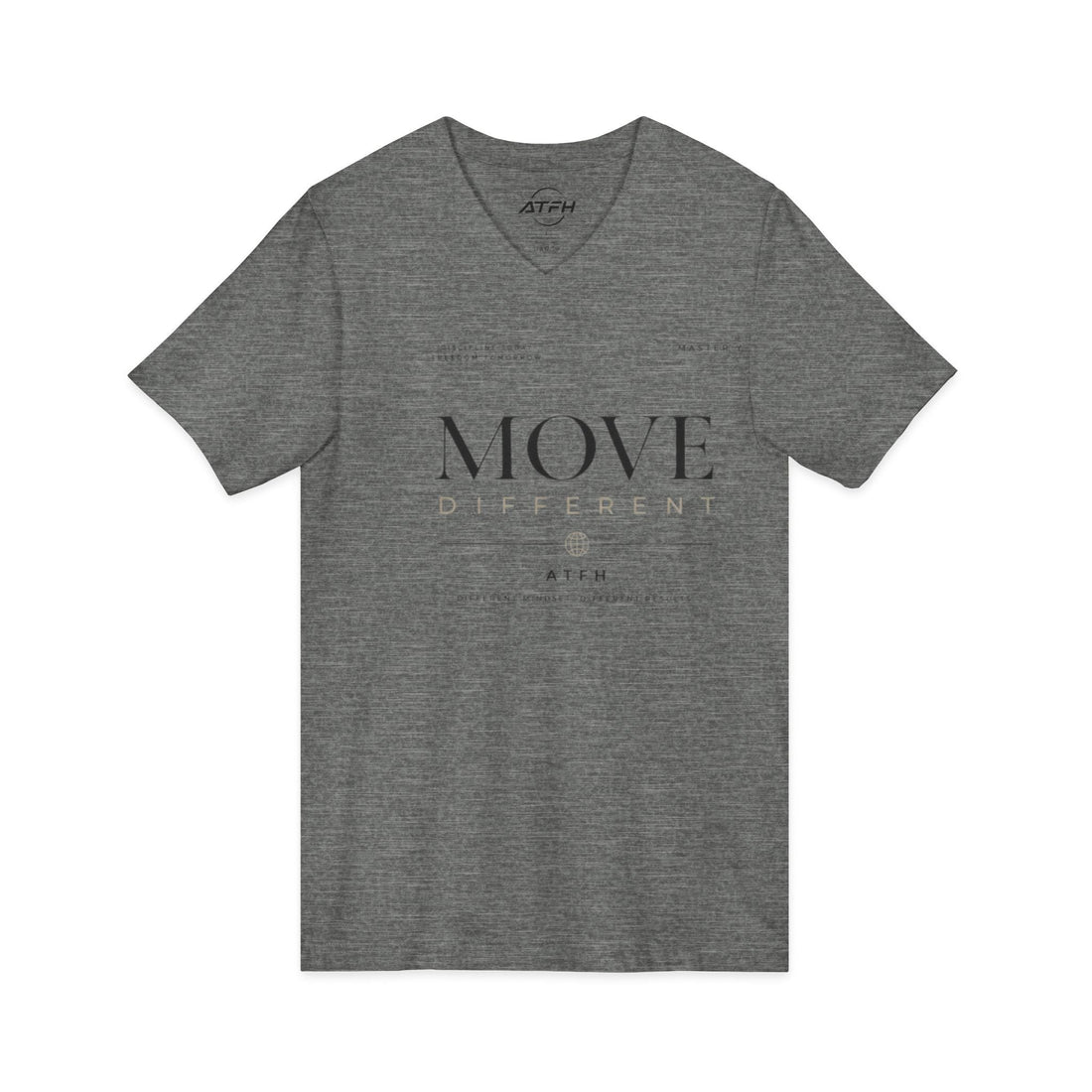Move Different V-Neck Tee — Minimal Motivational Graphic Shirt Printify