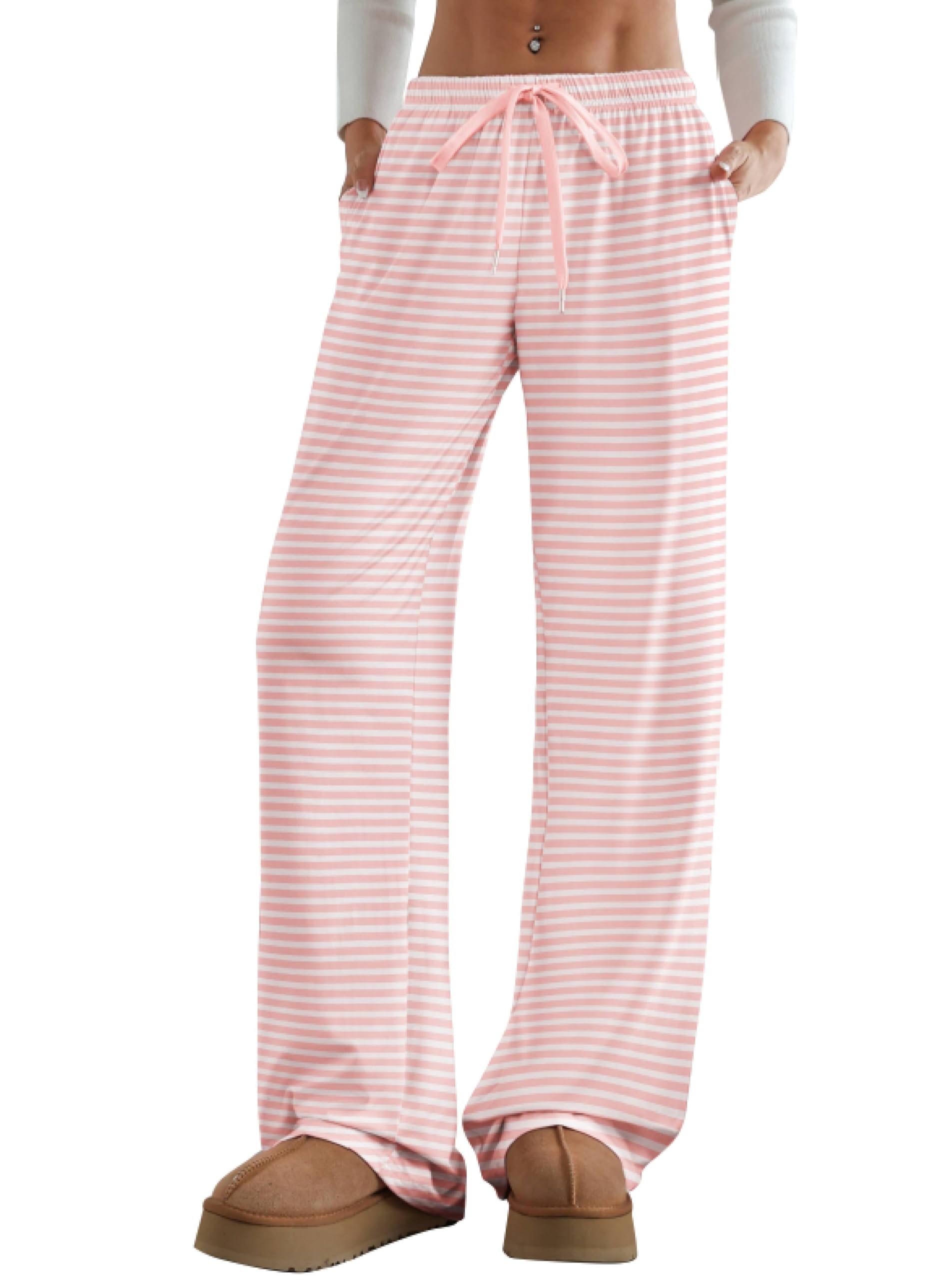 Women's Wide Leg Lounge Pants with Pockets 22/30 Inseam