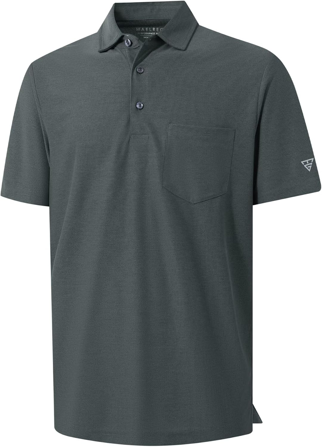 M MAELREG Golf Shirts for Men Heather Pocket Lightweight Moisture Wicking Cllared Stretch Mens Polo Shirts Short Sleeve