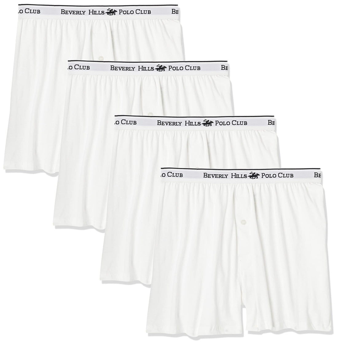 Beverly Hills Polo Club Men's 4 Pack Knit Boxer Short