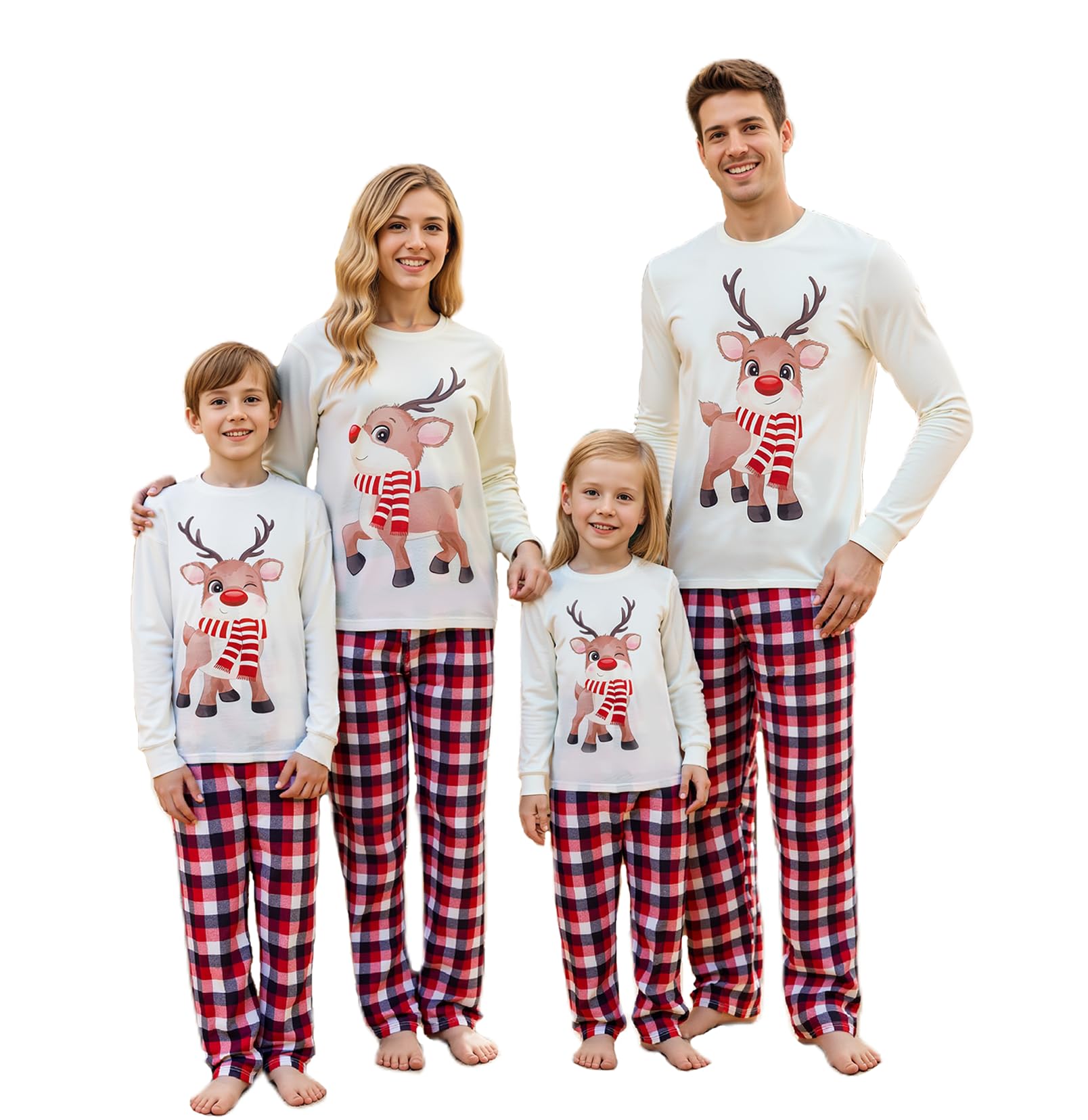 OAKFashion Christmas Pajamas for Family, Xmas Pajamas Family Christmas Pjs Matching Sets Holiday Nightwear Jammies