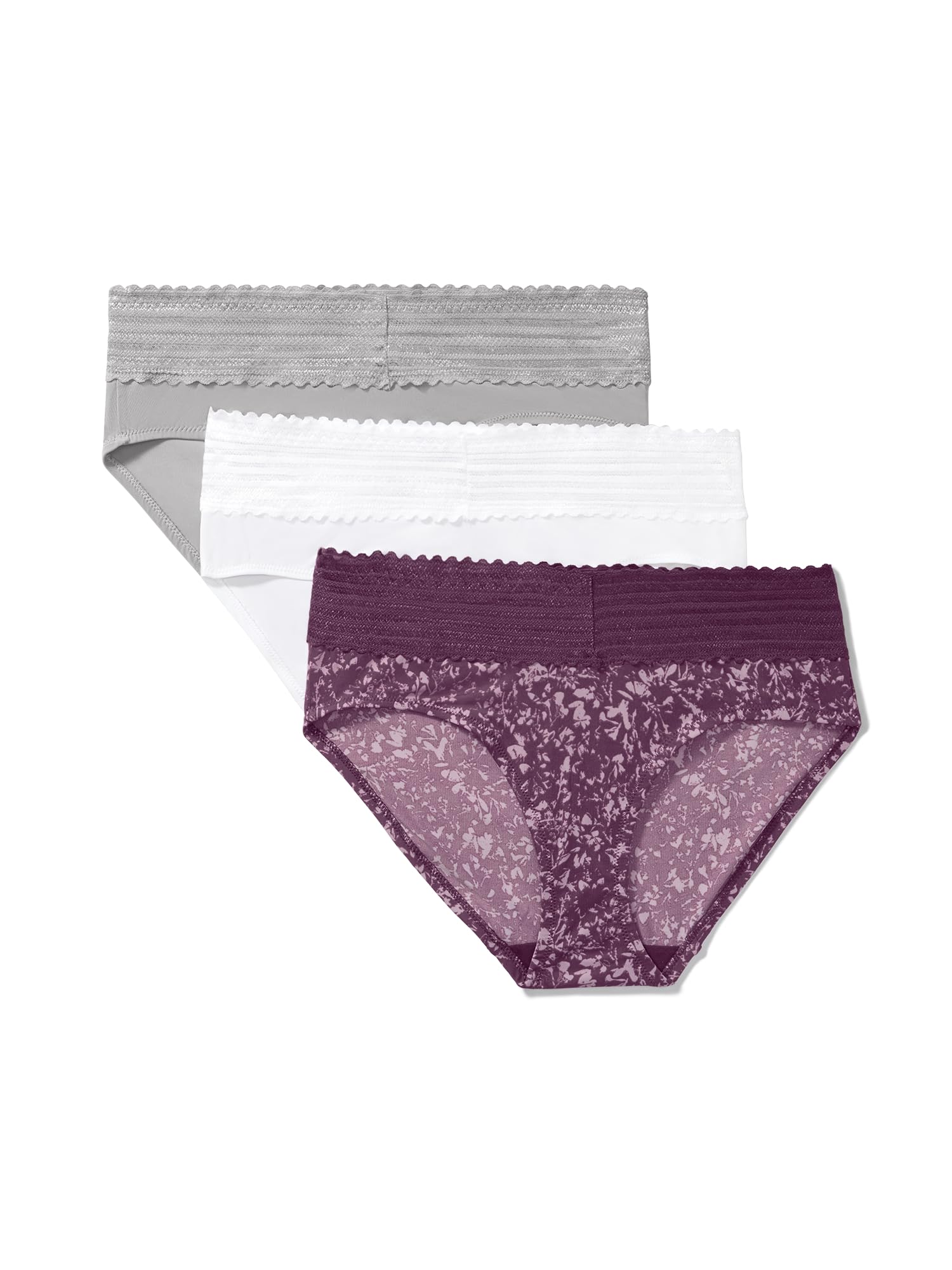 Warner's Women's Blissful Benefits Women's Dig-free Microfiber Lace Hipster 3-pack