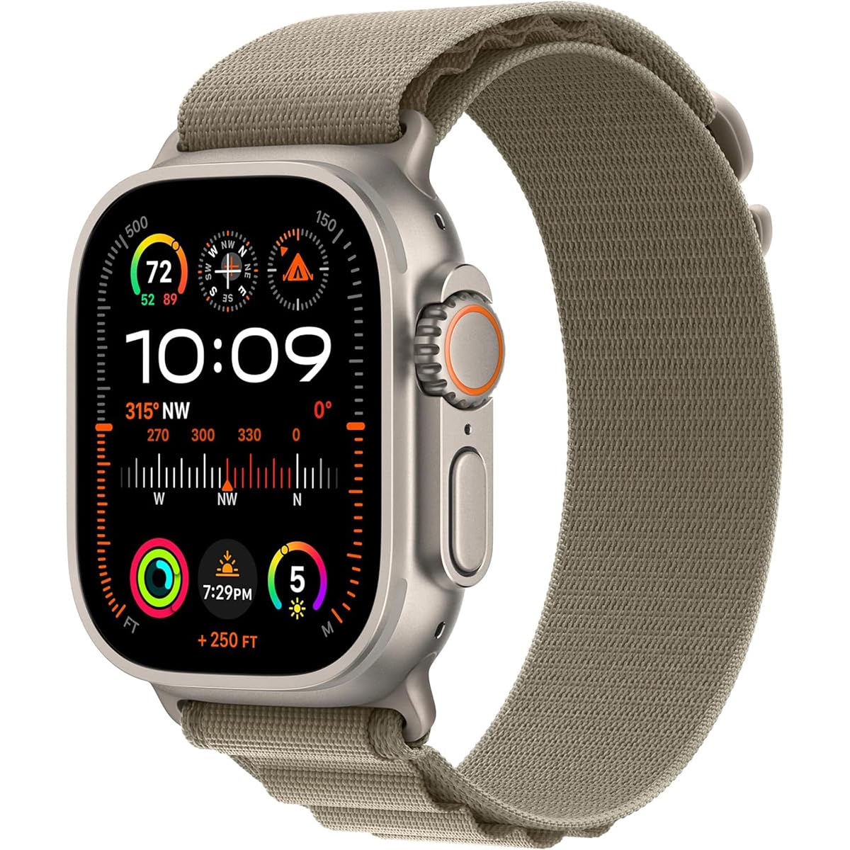 Apple Watch Ultra 2 [GPS + Cellular, 49mm] - Titanium Case with Blue Ocean Band, One Size (Renewed)