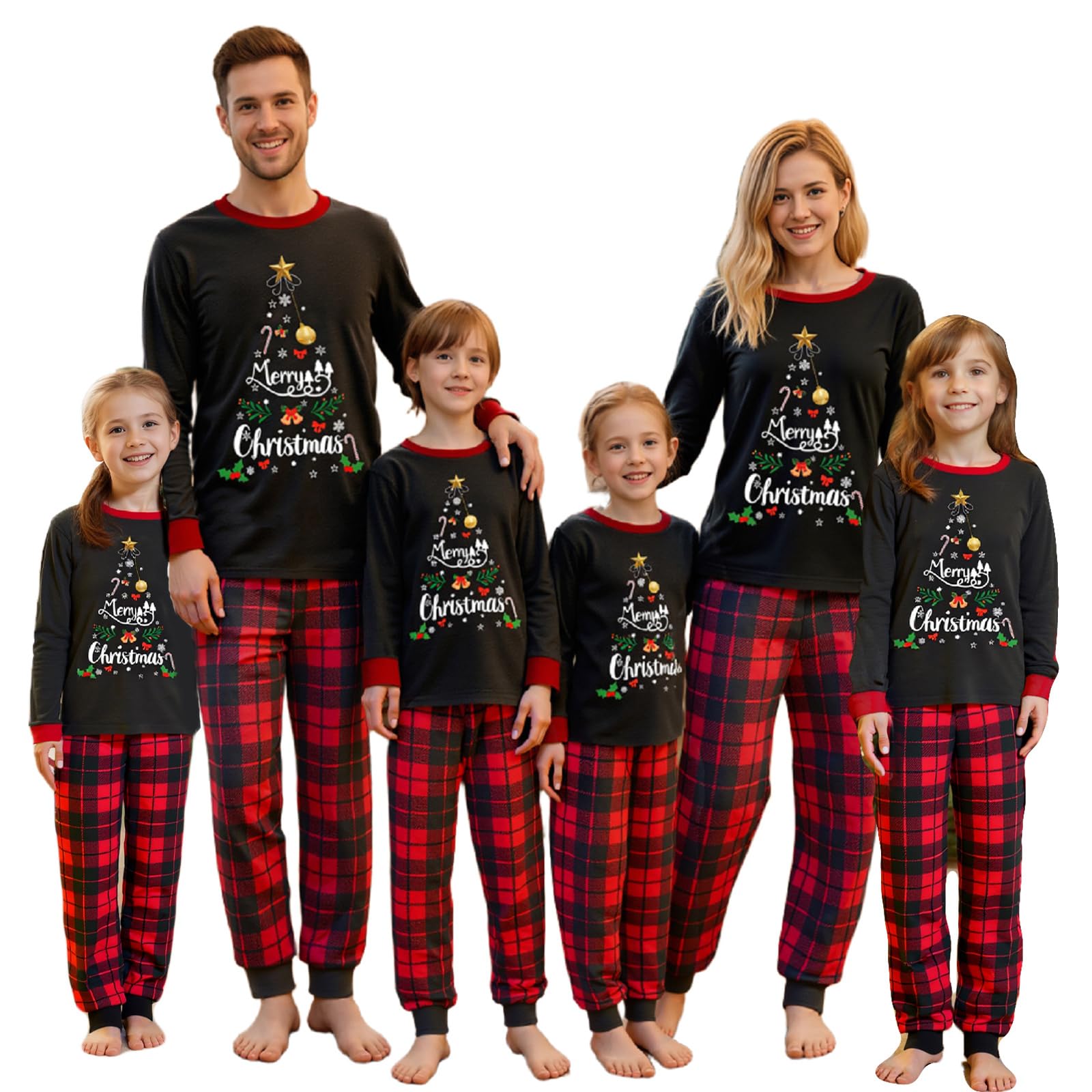 Christmas Pajama Family Matching Pajamas Sets Christmas Pjs Sleepwear Outfits for Christmas Holiday Xmas Party