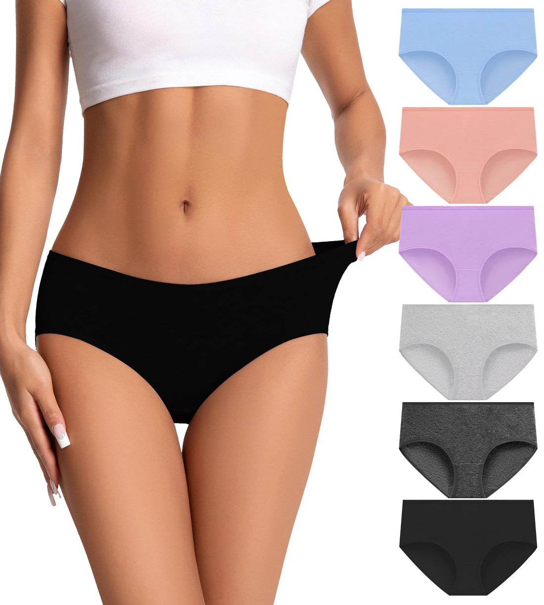 dmuveo Womens Underwear Cotton Soft Hipster Full Coverage Ladies Stretch Panties (Regular & Plus Size)