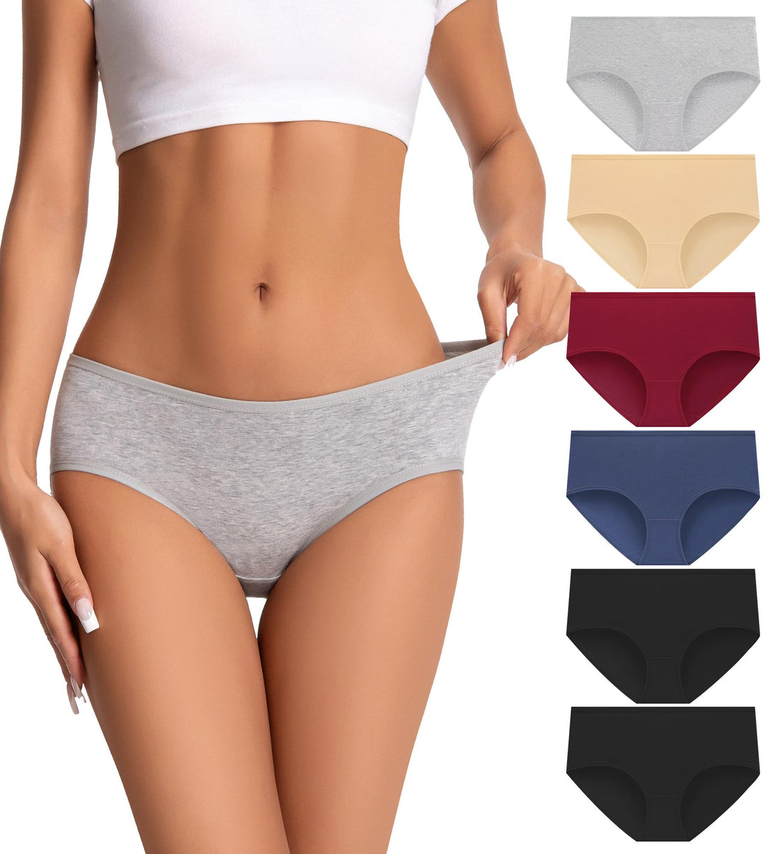 dmuveo Womens Underwear Cotton Soft Hipster Full Coverage Ladies Stretch Panties (Regular & Plus Size)