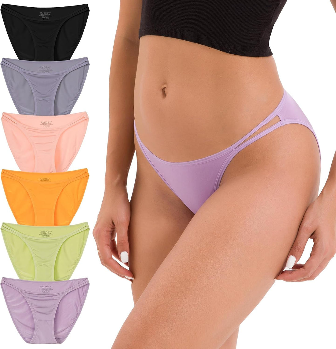 INNERSY Women's String Bikini Panties Cheeky Underwear 6-Pack