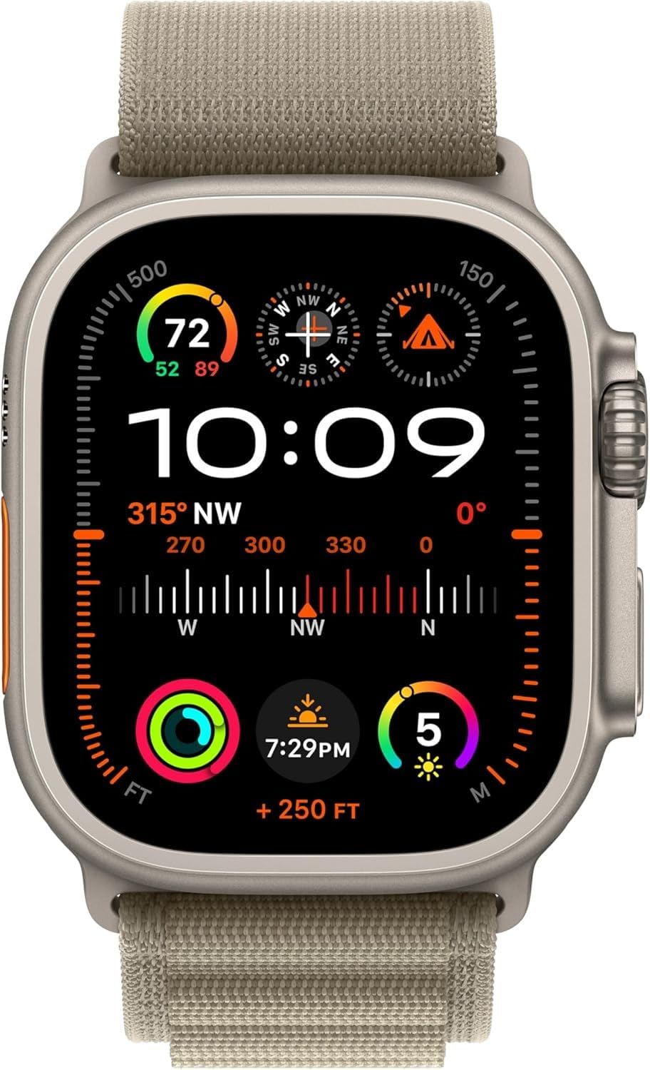 Apple Watch Ultra 2 [GPS + Cellular, 49mm] - Titanium Case with Blue Ocean Band, One Size (Renewed)