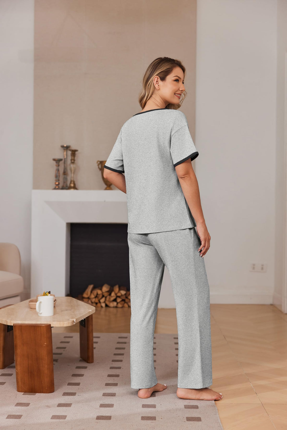 Ekouaer 2 Piece Cotton Pajamas for Women