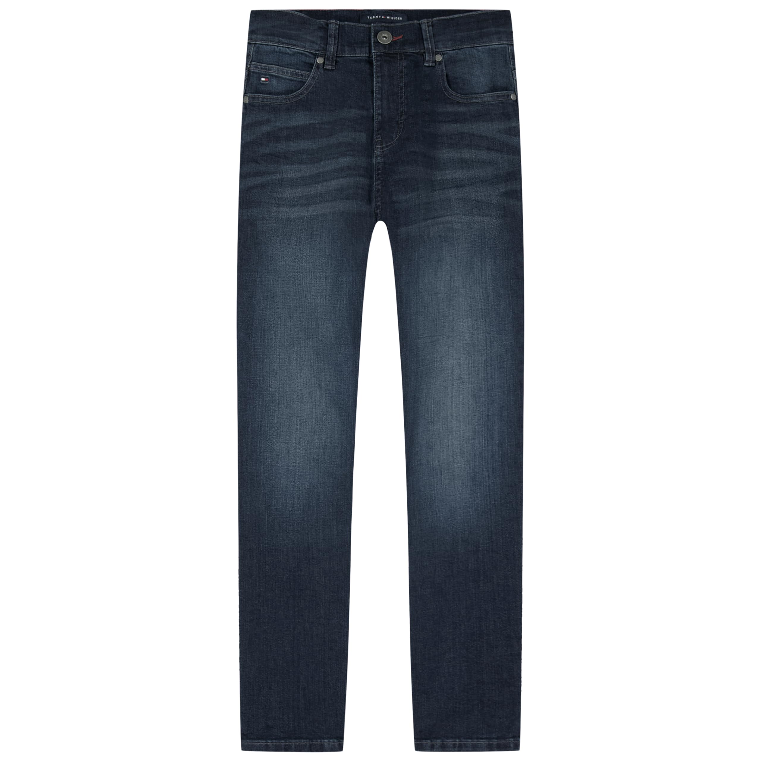 Tommy Hilfiger Boys' 5-Pocket Stretch Slim Straight Leg Denim Jean, Zipper Fly & Button Closure