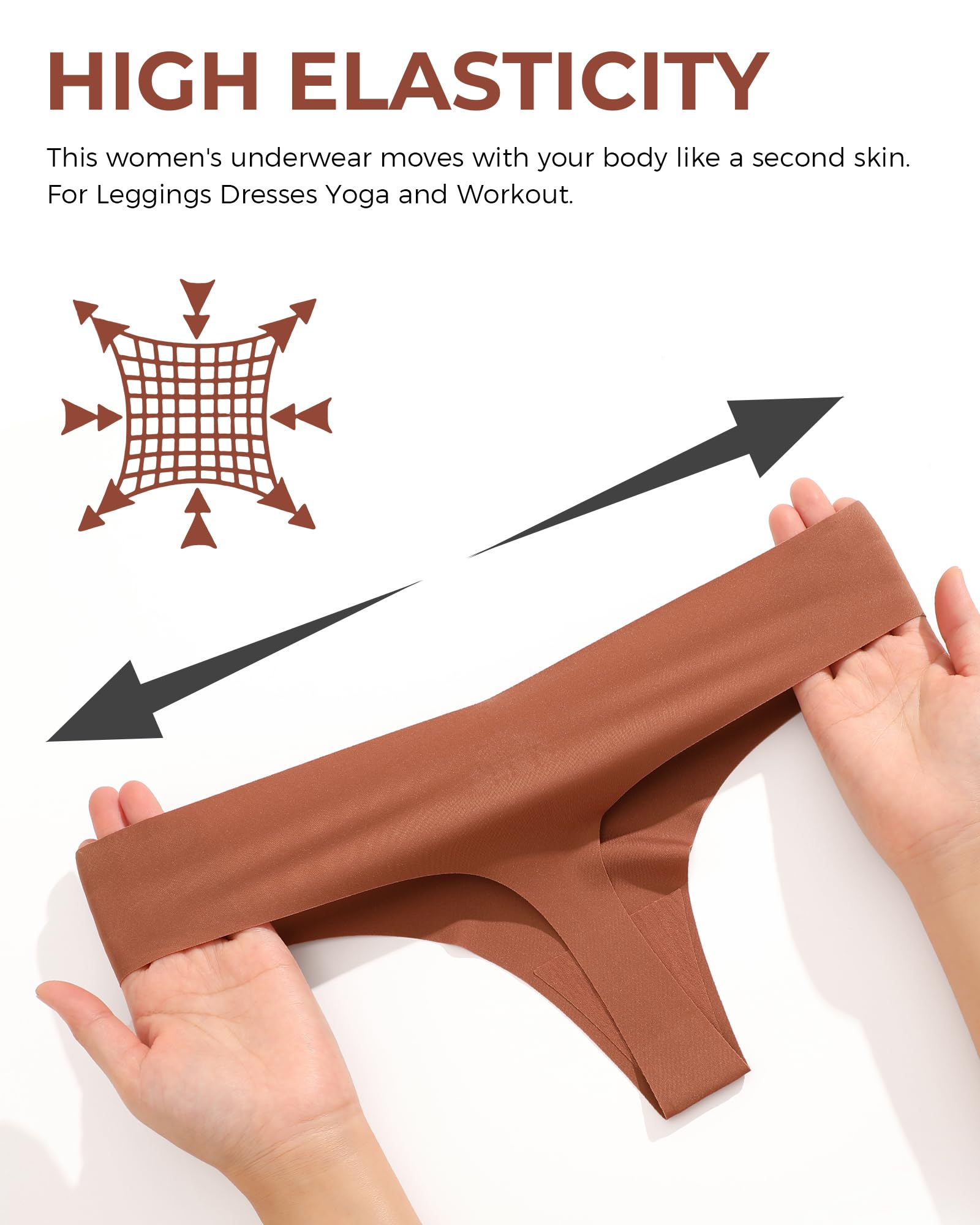 Take Talk Underwear Womens 9 Pack Seamless Thongs No Show Workout Panties | V-waisted Invisible Sexy Tangas,Lingerie for Women,for Workout Sets for Women,for Fitness Clothing,for Gym,Yoga,Running