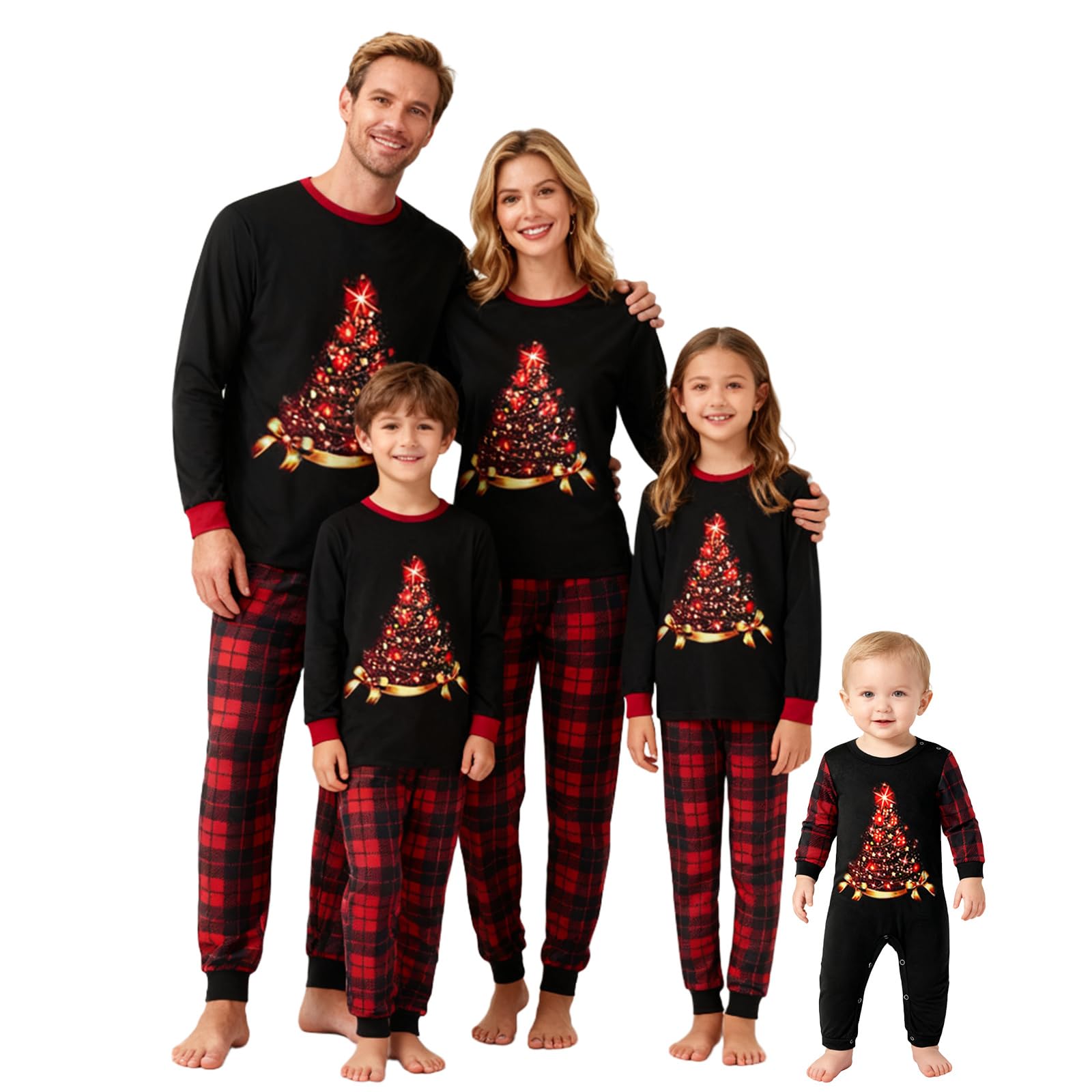 Christmas Pajama Family Matching Pajamas Sets Christmas Pjs Sleepwear Outfits for Christmas Holiday Xmas Party