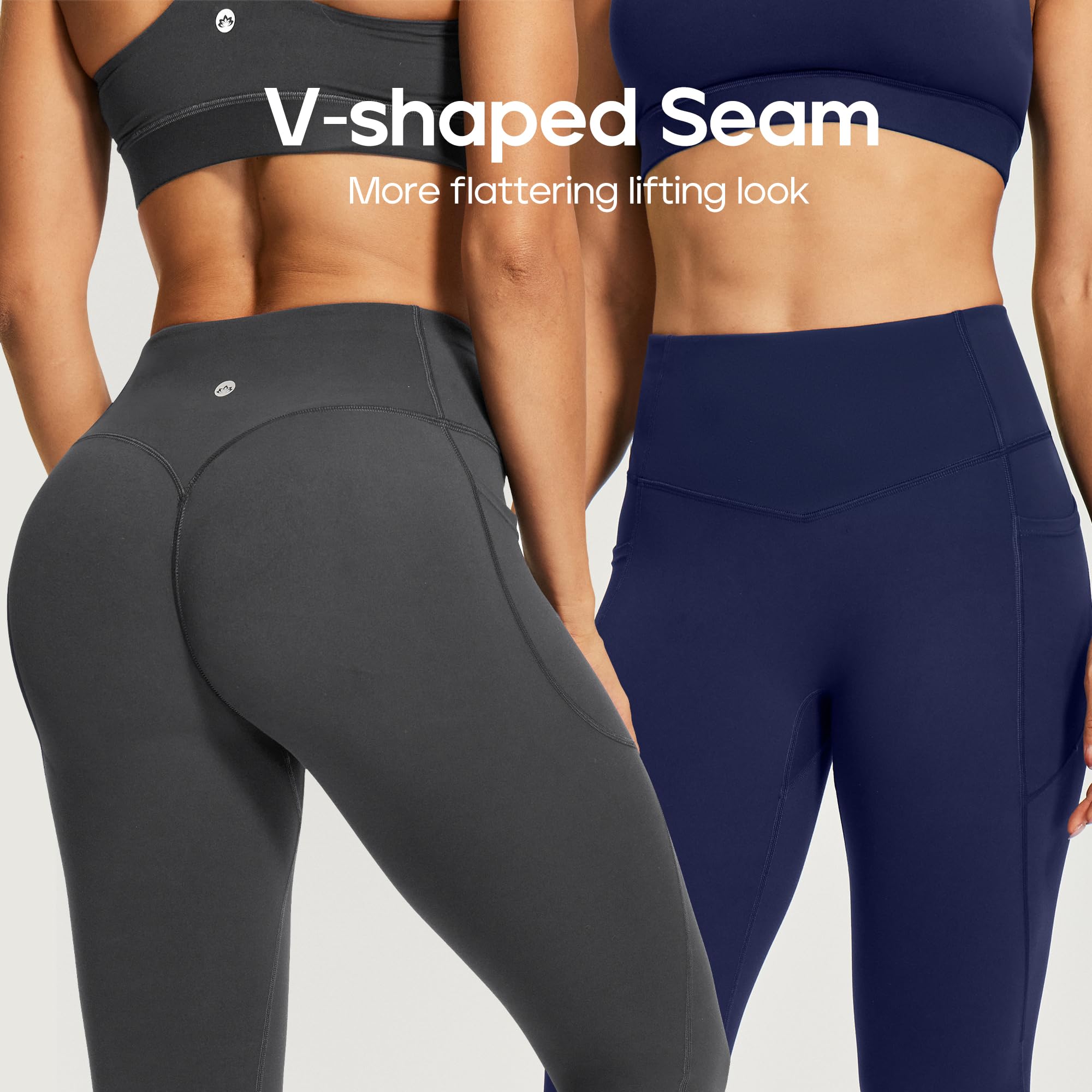 Heathyoga Scrunch Butt Lifting Leggings with Pockets for Women Yoga Pants | 2 Side Pockets, 25 Inches, Buttery Soft Fabric, Non See-through, No Front Seam, Mid Compression, Pilates Outfits, Workout