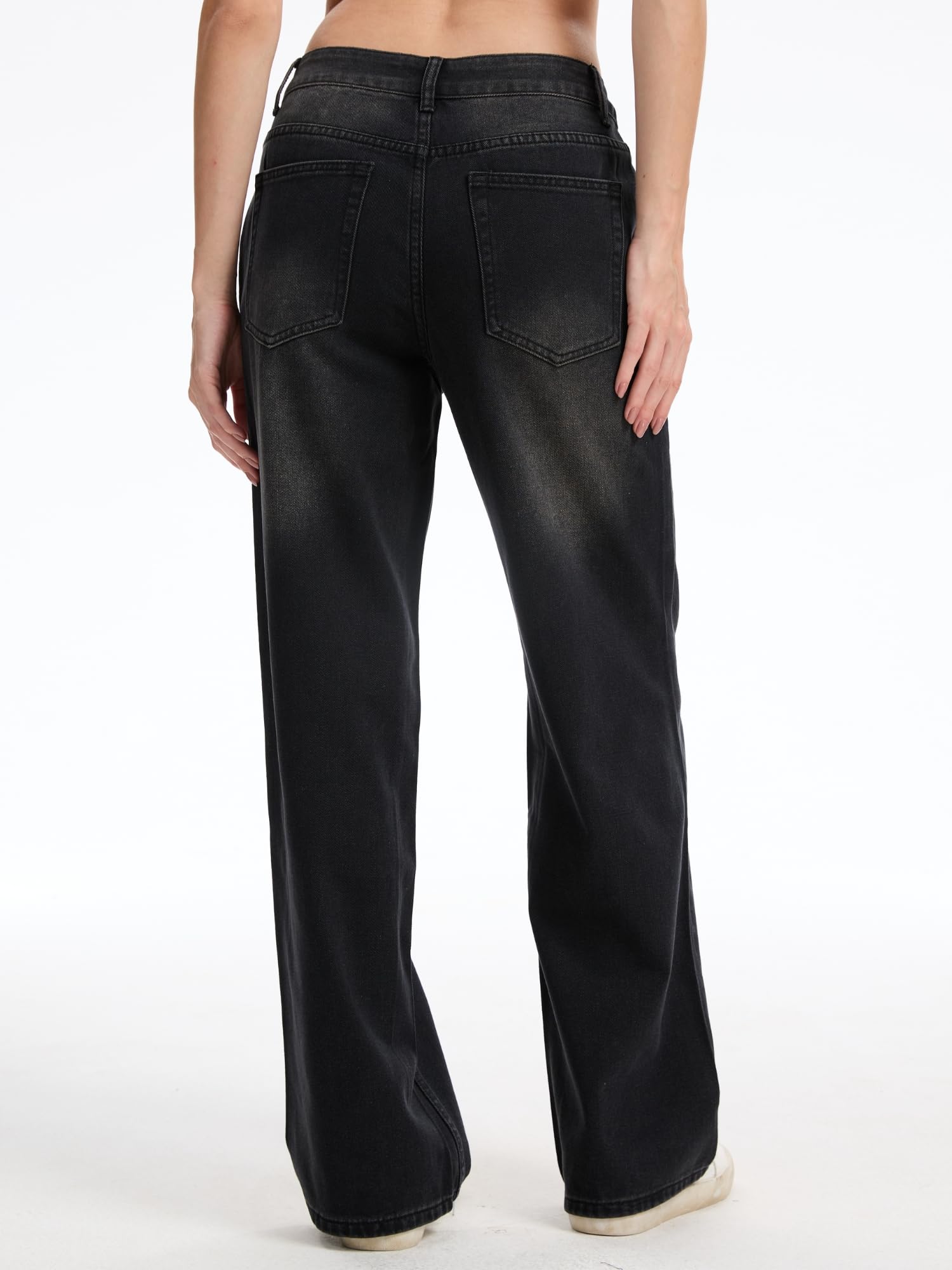 Straight Leg Jeans for Women Mid Waisted Casual Washed Vintage Loose Fit Boyfriend Jeans Denim Pants
