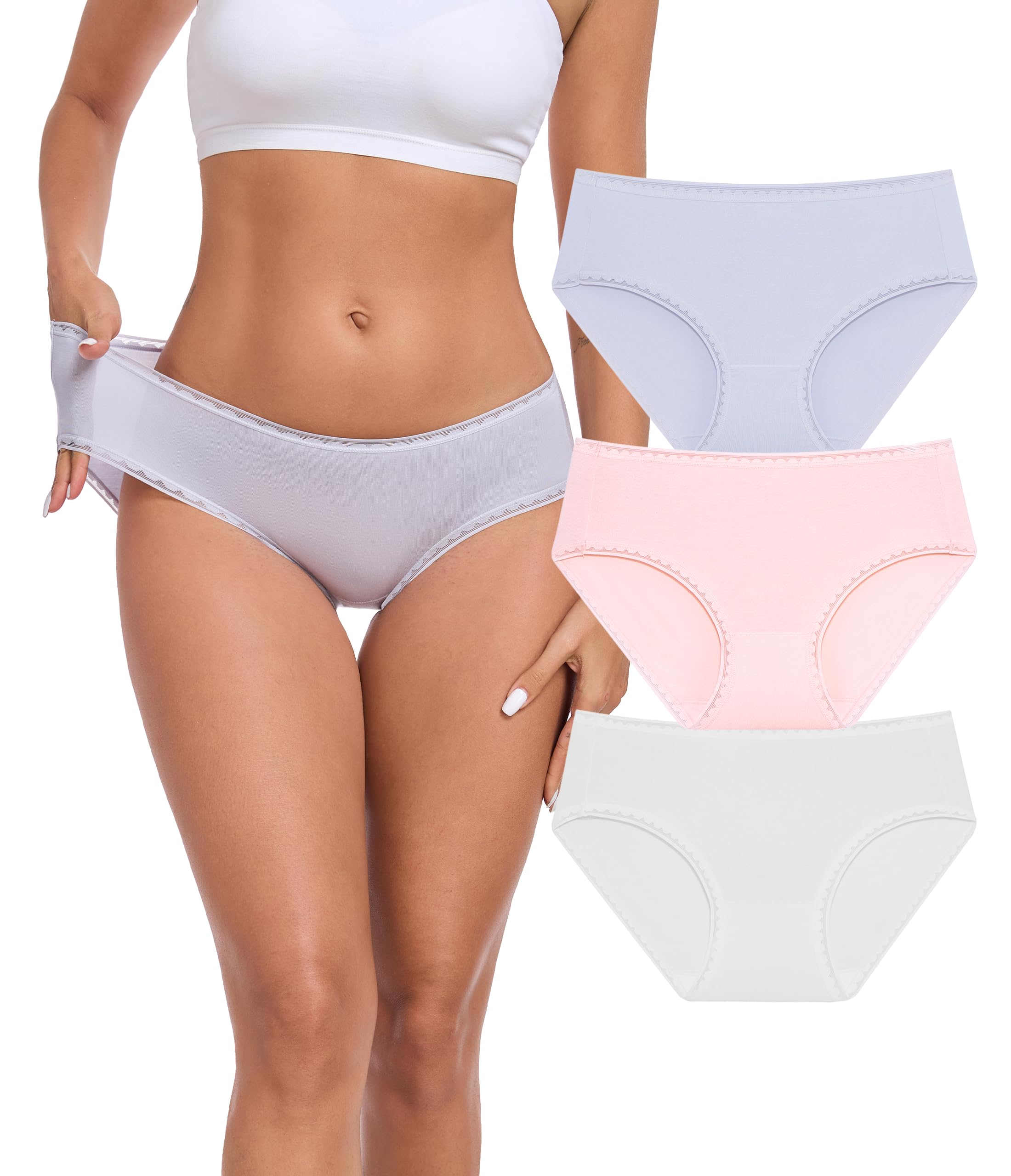 ANLIQI Modal Hipster Underwear Women Soft Moisture Wicking Panties 3/6 Pack