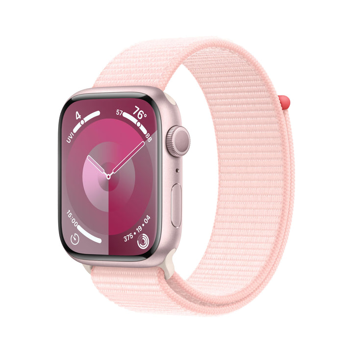 Apple Watch Series 9 [GPS, 45mm] - Starlight Aluminum Case with Starlight Sport Band, S/M (Renewed)