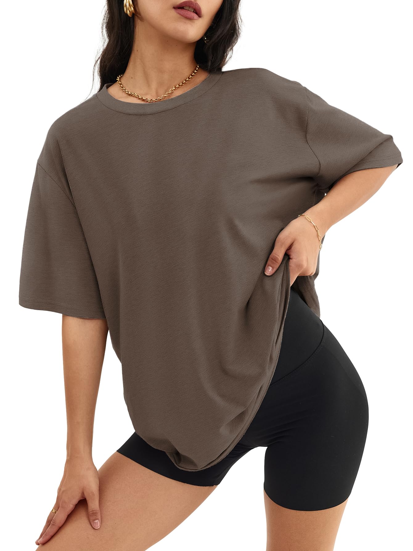 ATHMILE Womens Oversized T Shirts Casual Tee Workout Tops Gym Clothes Summer Loose Fit Short Sleeve Graphics Basic Y2K 2026