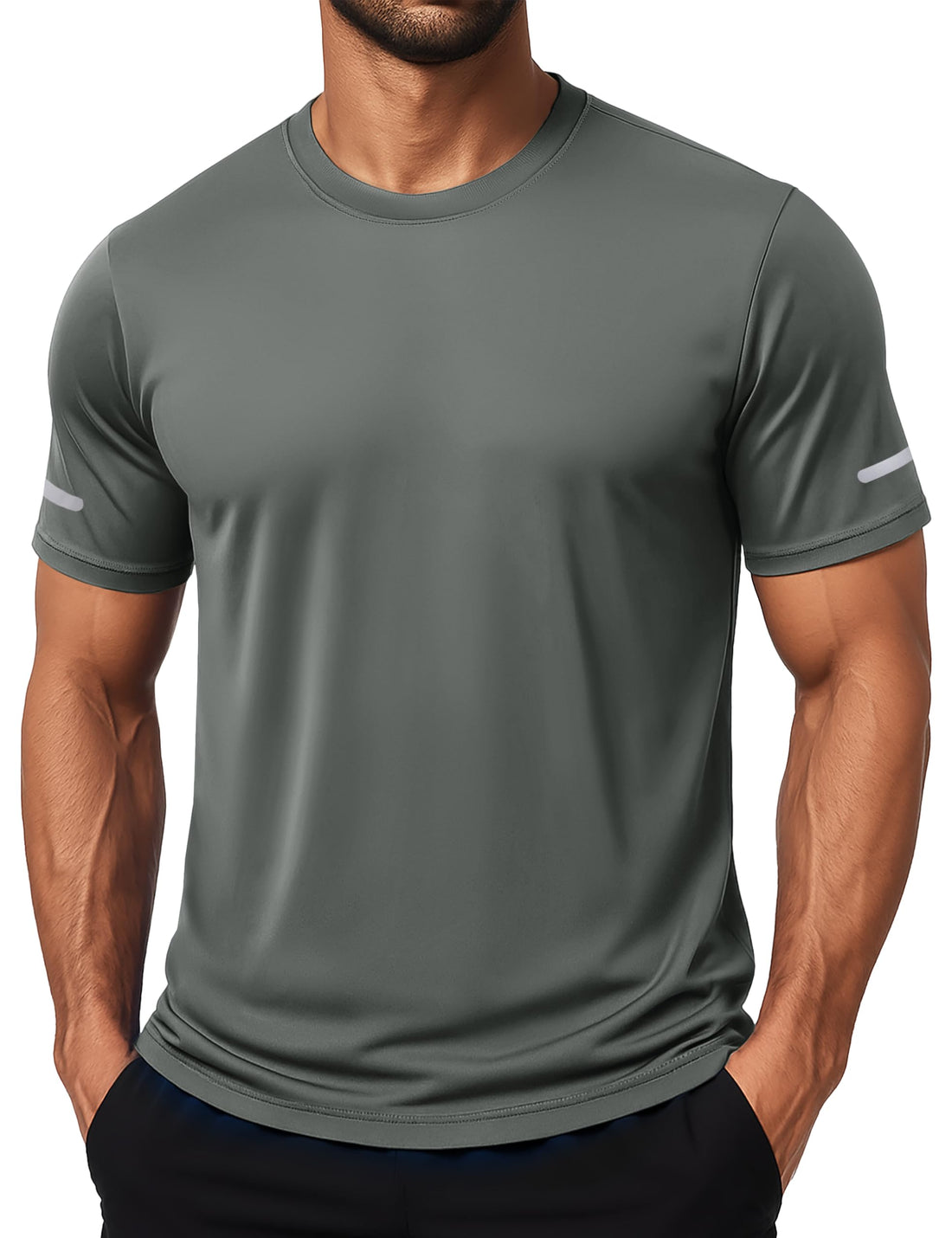 MAGCOMSEN Mens Workout Shirts Dry Fit Sun Protection Athletic Short Sleeve Shirt UPF 50+ Gym Running Swim Rash Guard Top
