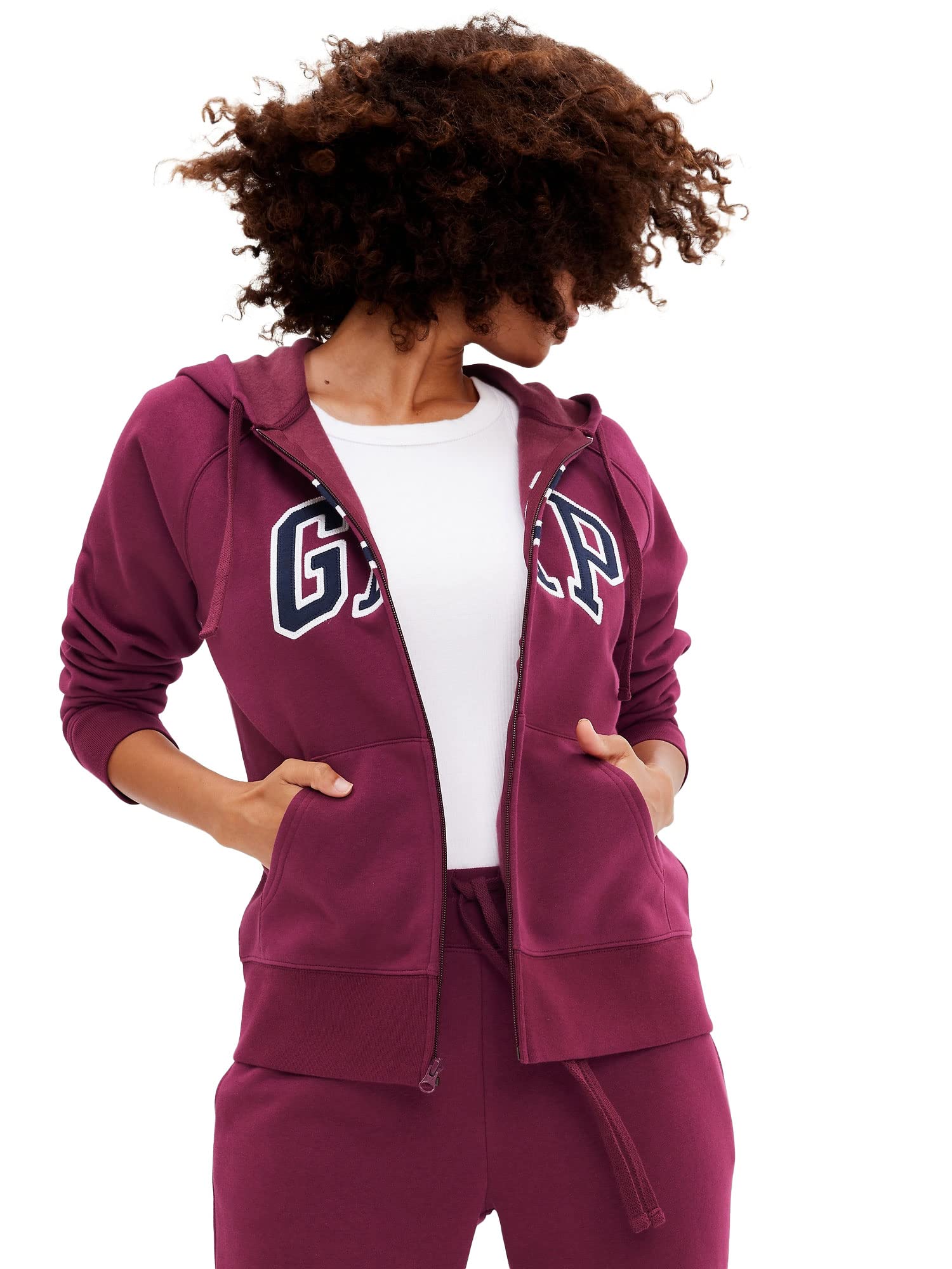 GAP Women's Logo Hoodie Hooded Full Zip Sweatshirt