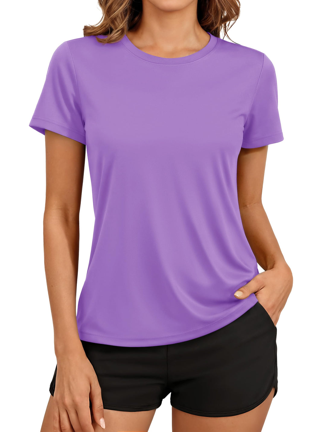 TACVASEN Women's Short Sleeve Workout Shirts UPF 50+ Sun Protection Quick Dry Athletic Tops for Running Gym Tee