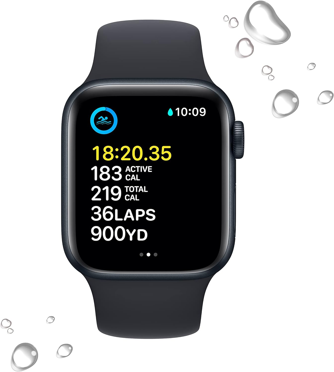 Apple Watch SE (2nd Gen) (GPS, 40mm) - Midnight Aluminum Case with Midnight Sport Band, S/M (Renewed)