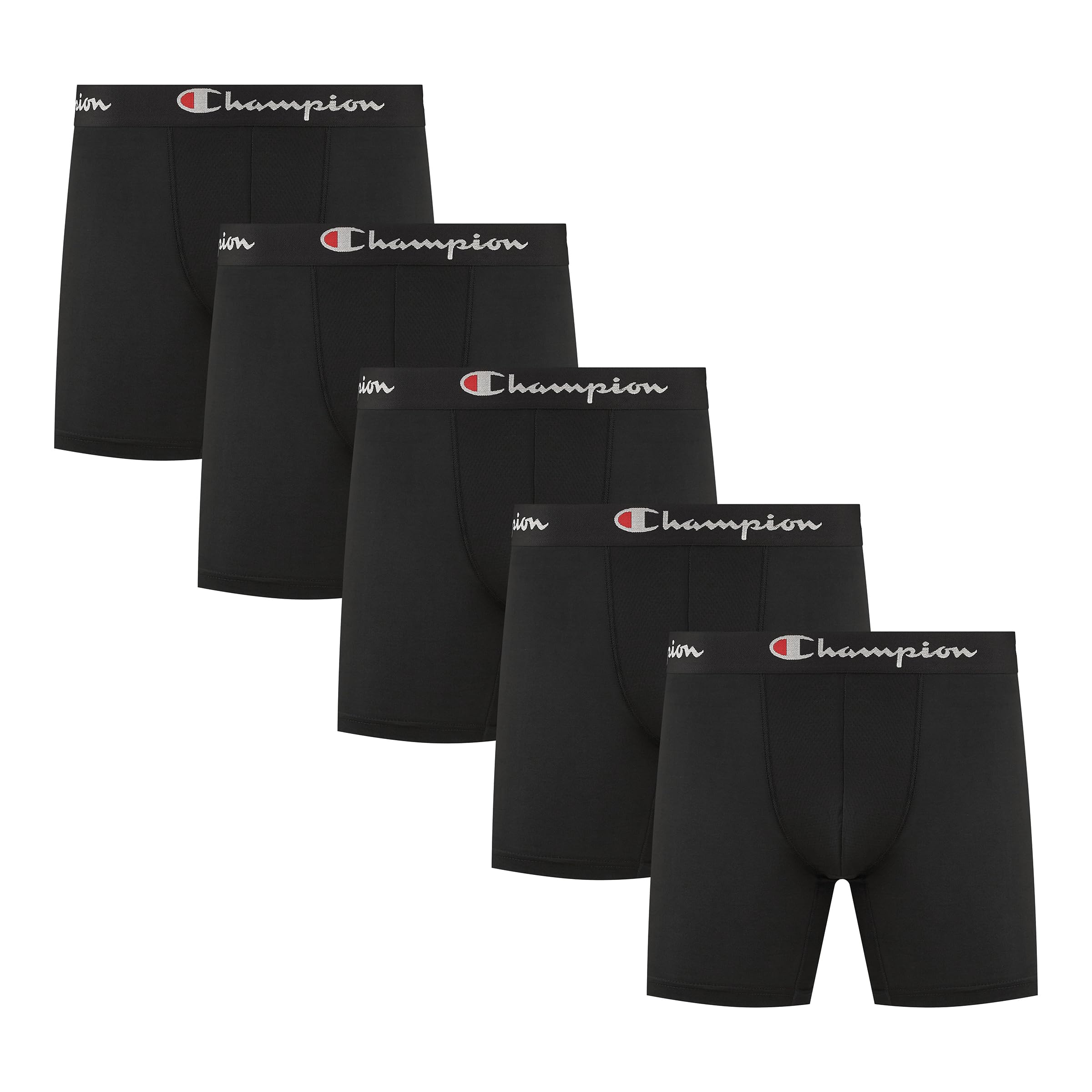 Champion Men's Performance Boxer Brief-5 Pack- With Moisture-wicking, Odor Control, Mesh Pouch & No Ride-up Fit (S–xl)