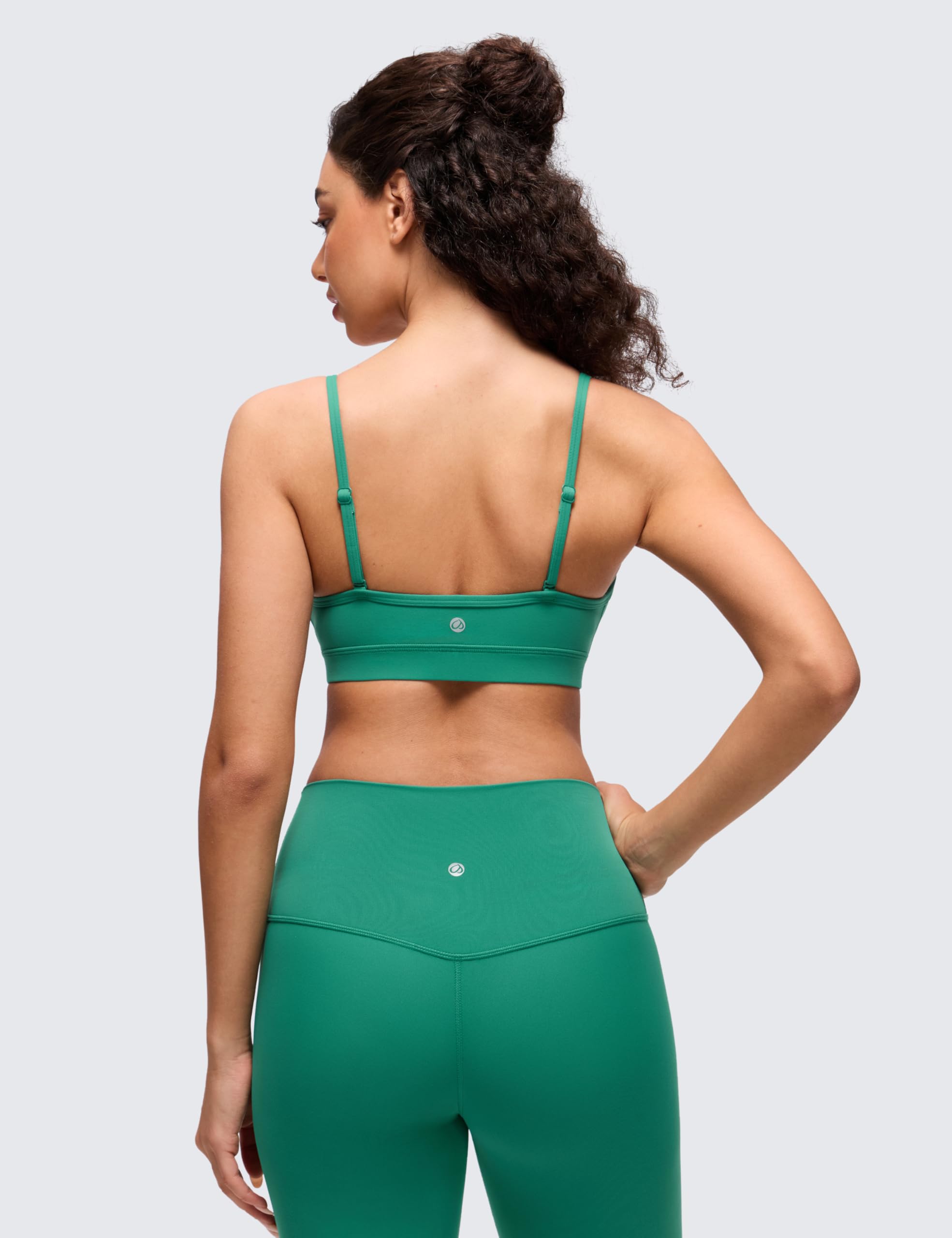CRZ YOGA Butterluxe V Neck Sports Bras | Light Support, Removable Pads, Yoga, Extremely Soft, Square Back, Adjustable Spaghetti Straps, for Women