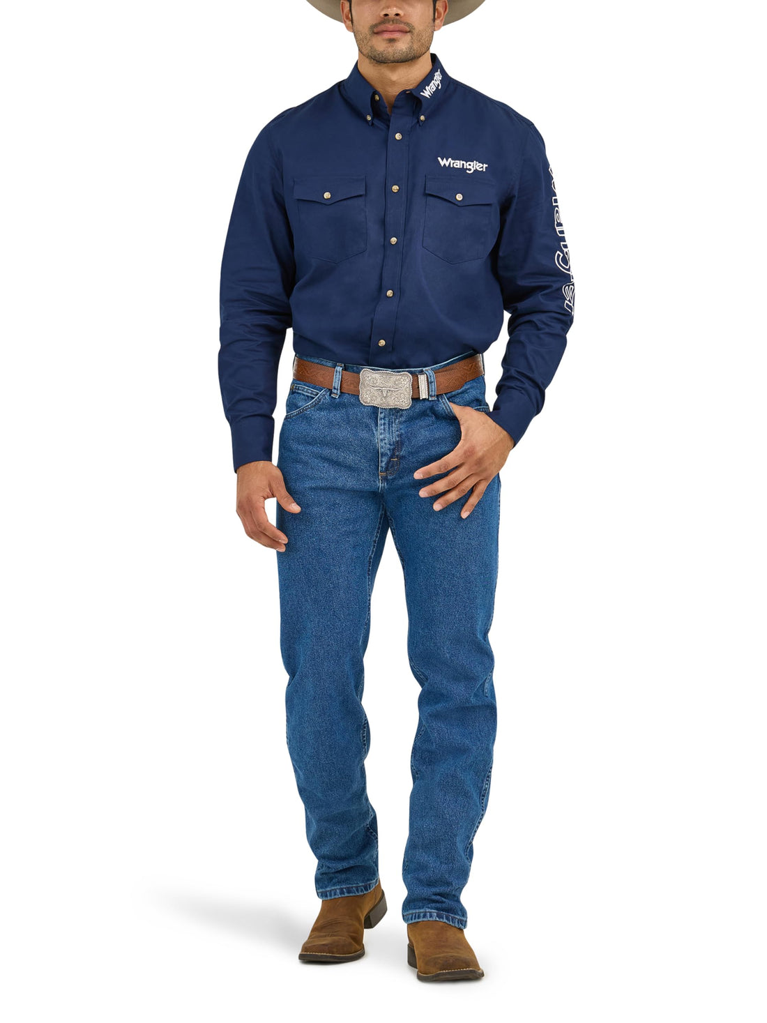 Men's Wrangler Premium Performance Regular Fit Blue Jean - 47MWZSW