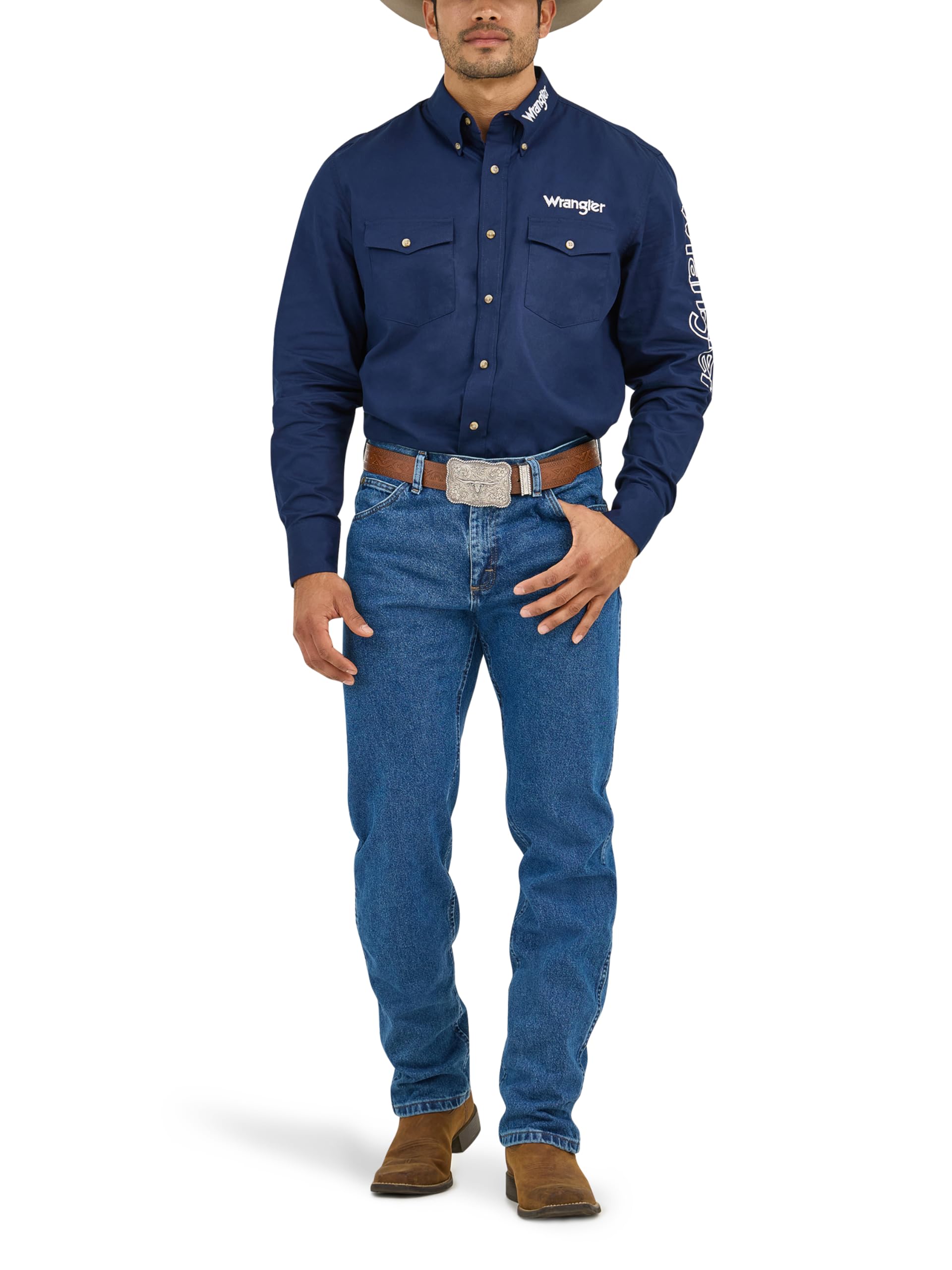 Men's Wrangler Premium Performance Regular Fit Blue Jean - 47MWZSW