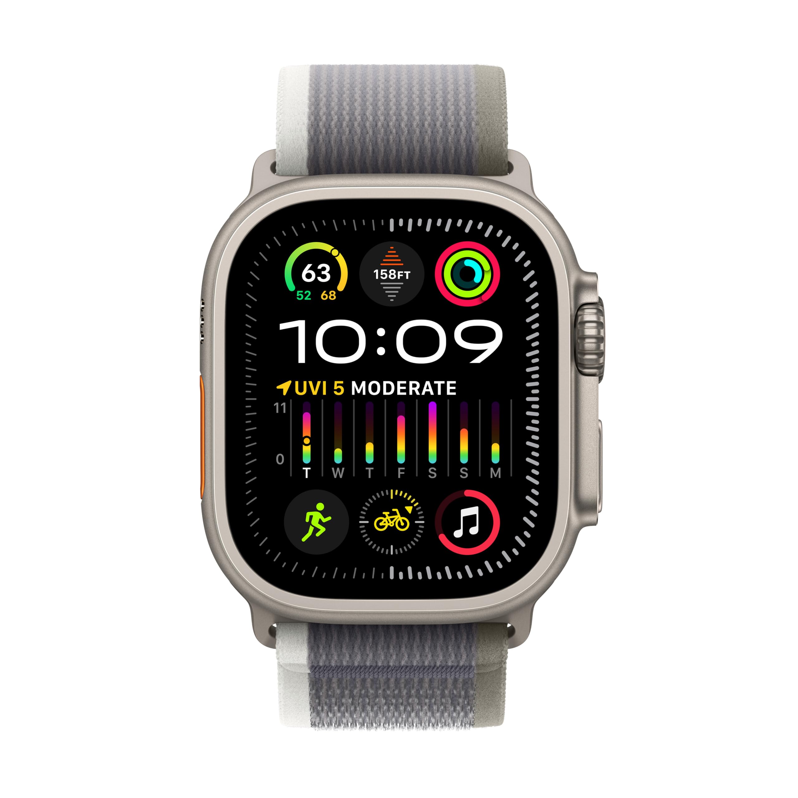 Apple Watch Ultra 2 [GPS + Cellular, 49mm] - Titanium Case with Blue Ocean Band, One Size (Renewed)