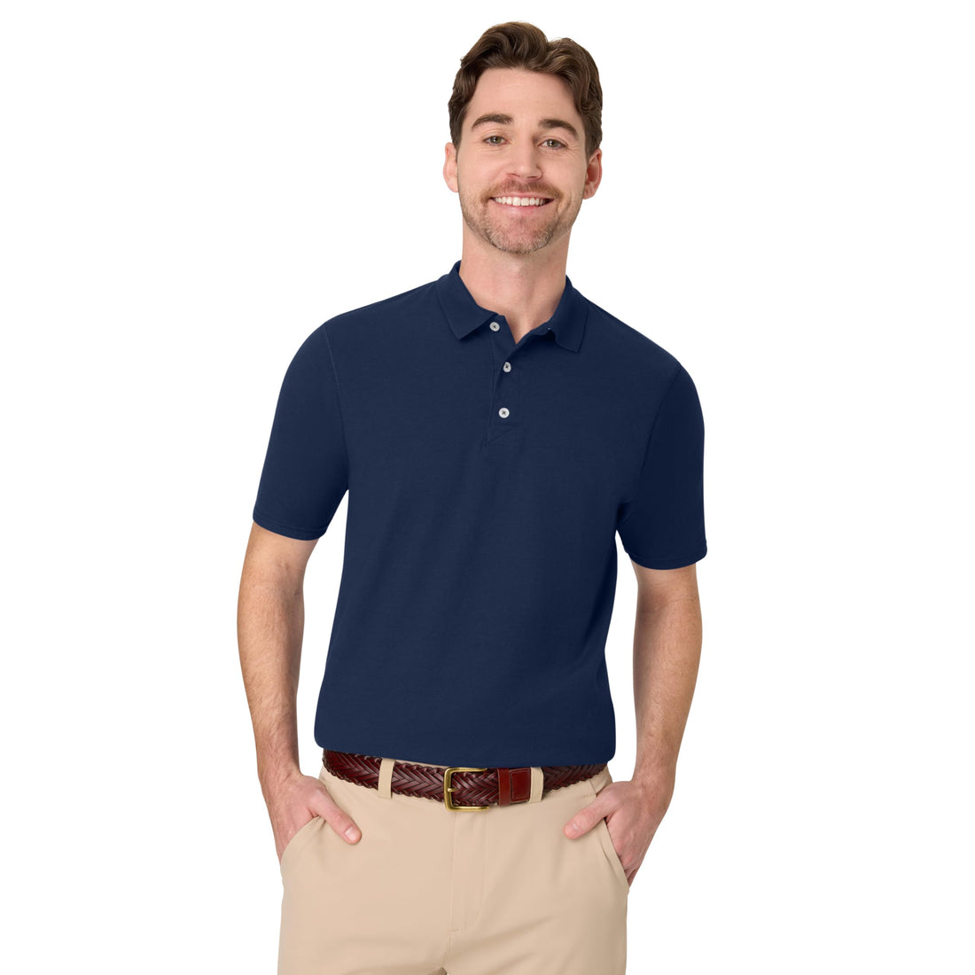 Hanes mens X-temp Performance Polo, Cotton Blend Sport Shirt for Men With Odor Control