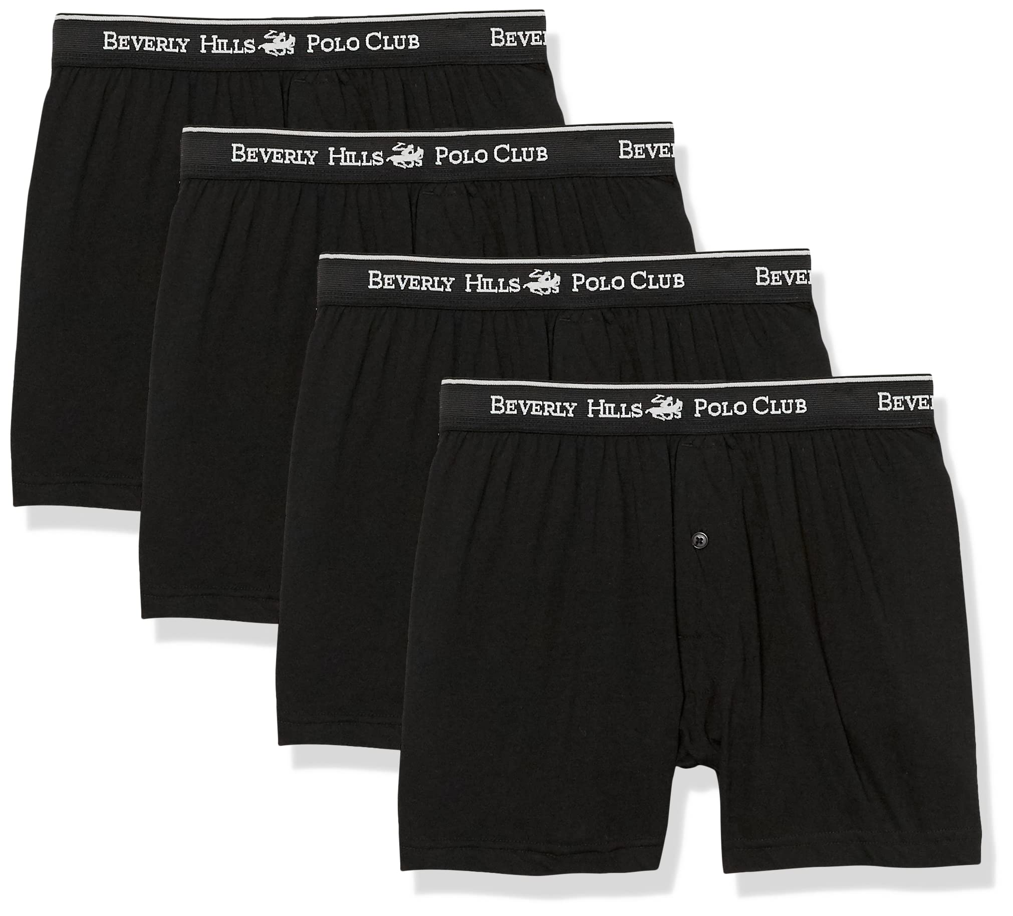 Beverly Hills Polo Club Men's 4 Pack Knit Boxer Short