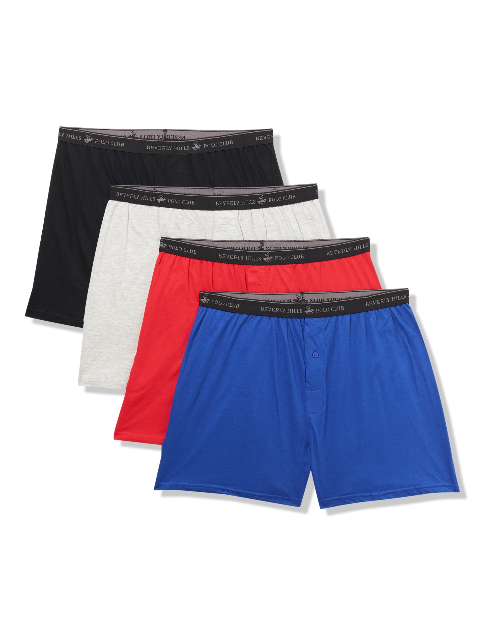 Beverly Hills Polo Club Men's 4 Pack Knit Boxer Short