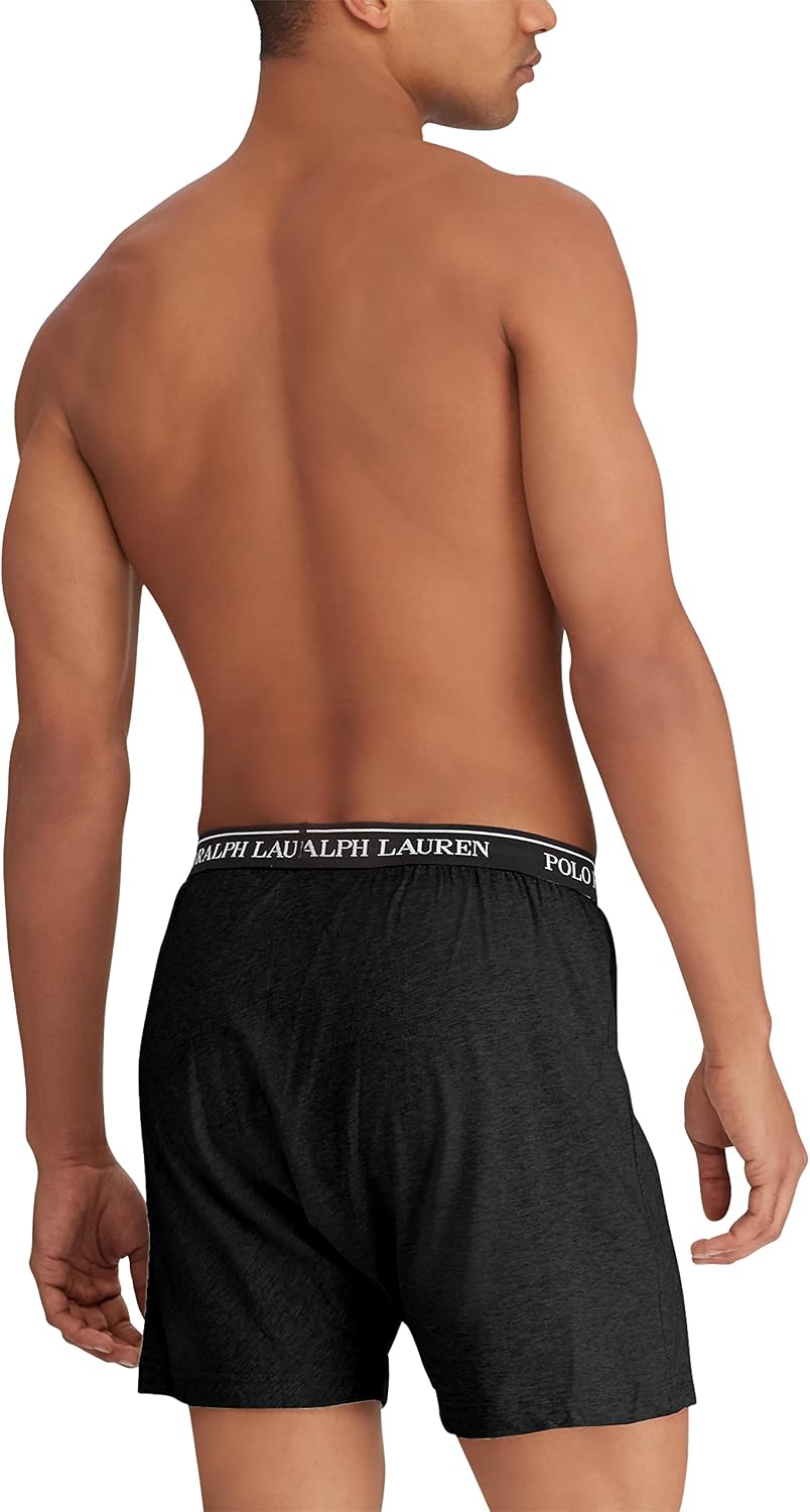 POLO RALPH LAUREN Underwear Boxers Pack, 3-Pack, Classic Fit Cotton Knit Boxer, 100% Cotton Moisture Wicking Boxers