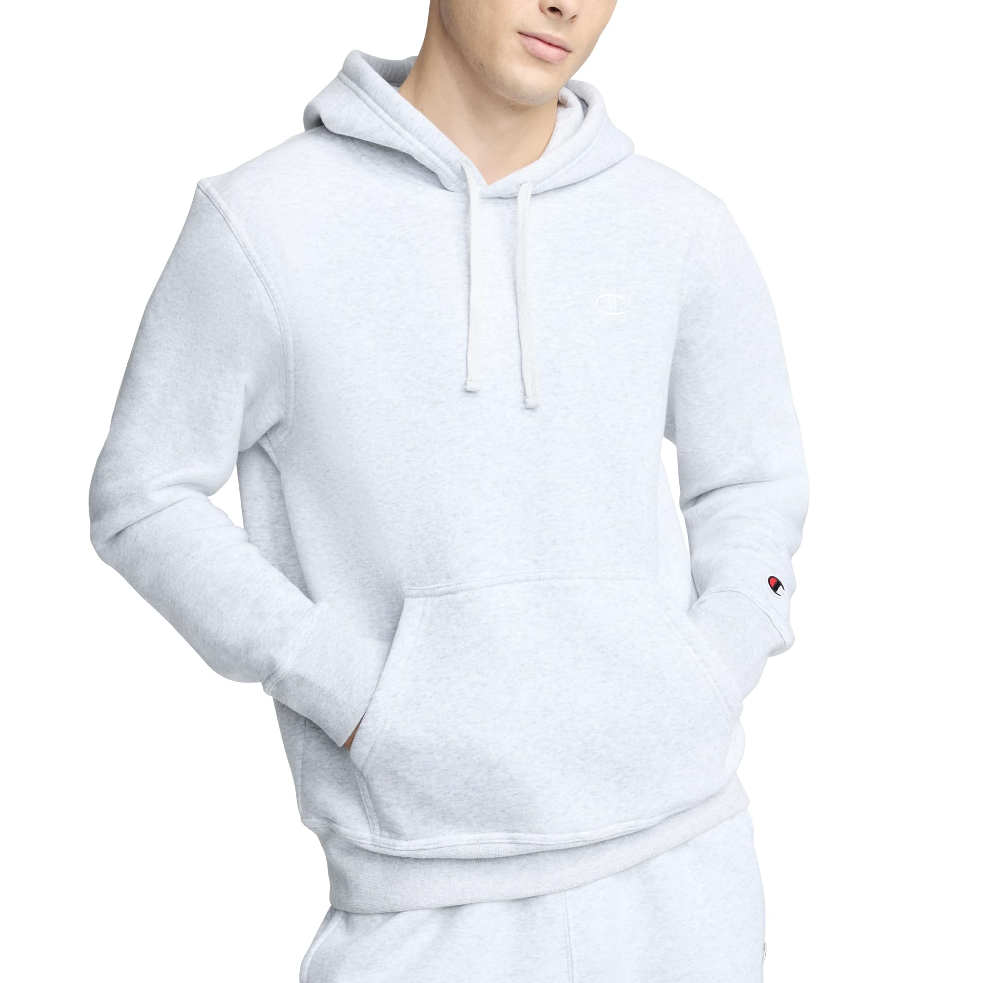 Champion Men's Pullover Fleece Hoodie, Standard Fit, Midweight, C Logo, Available in Regular and Big & Tall