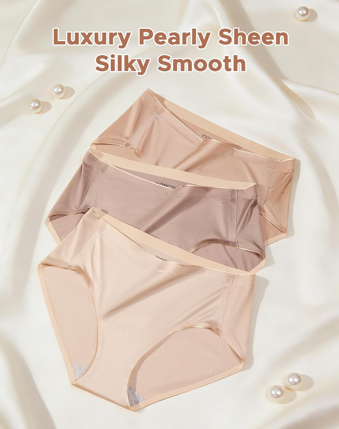 INNERSY Women's Seamless Underwear Silky Hipster 6-Pack