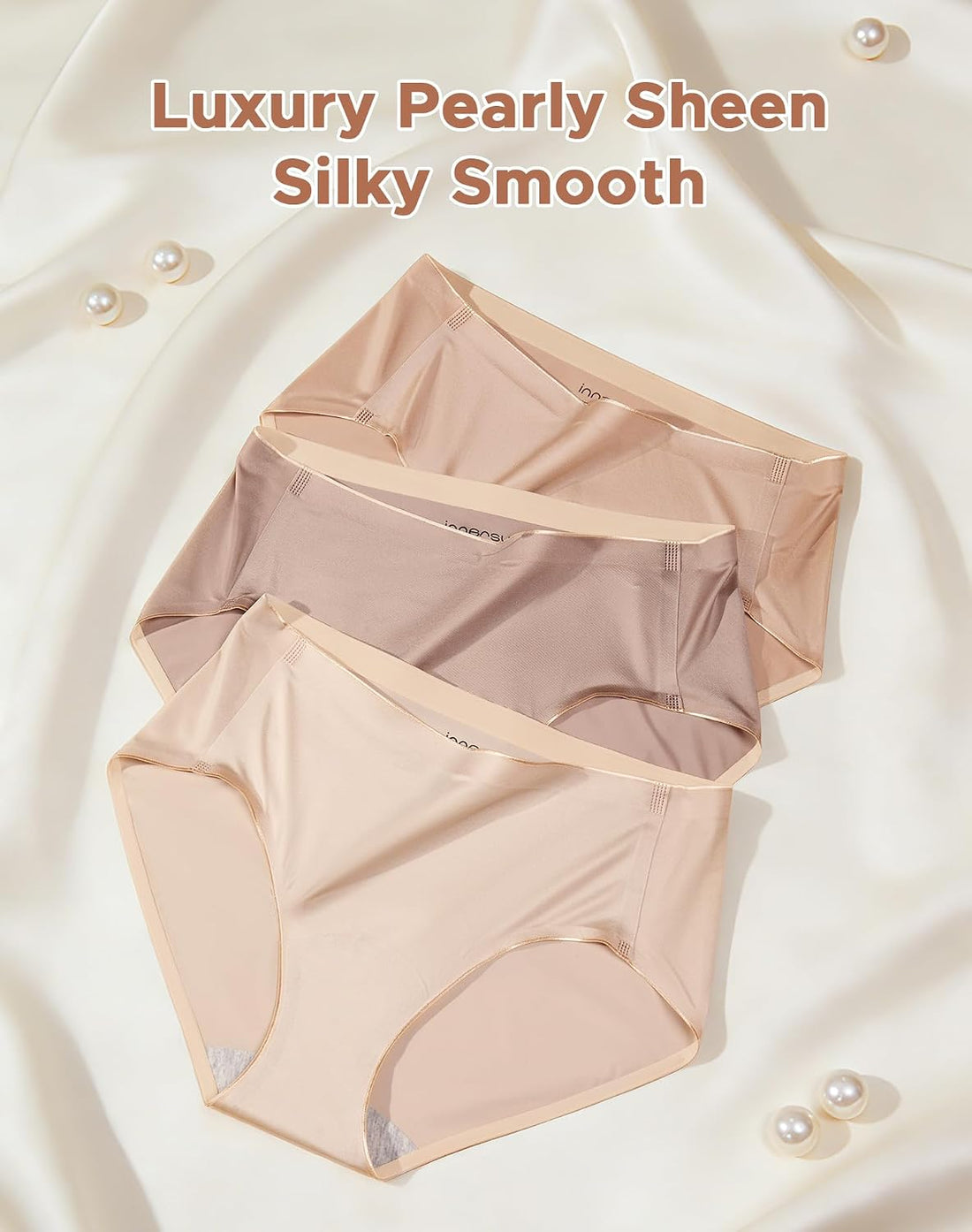 INNERSY Women's Seamless Underwear Silky Hipster 6-Pack