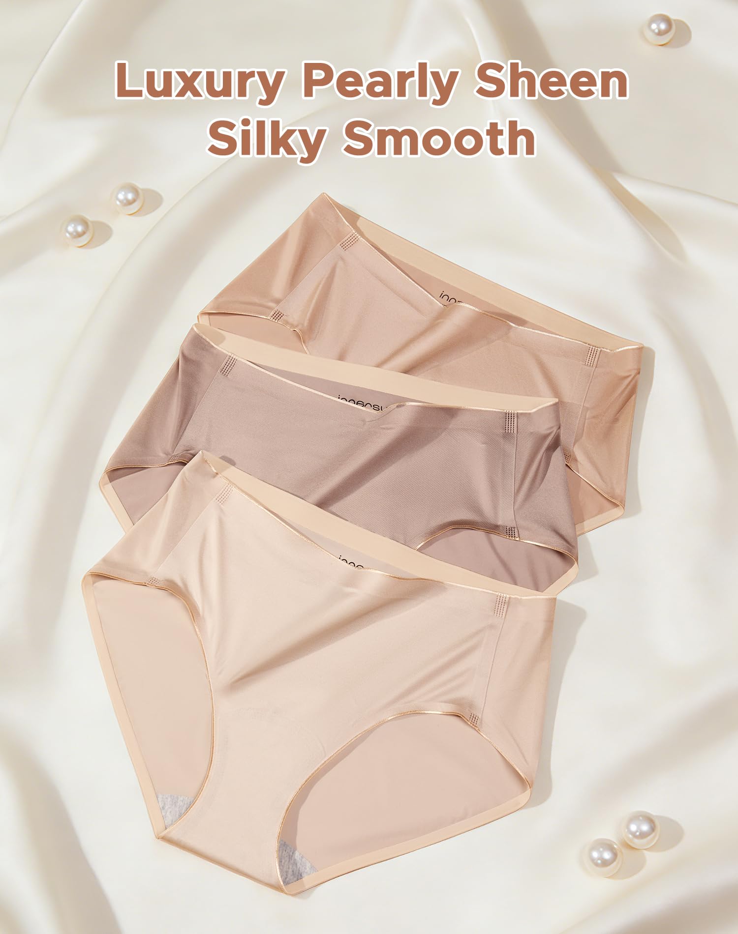 INNERSY Women's Seamless Underwear Silky Hipster 6-Pack