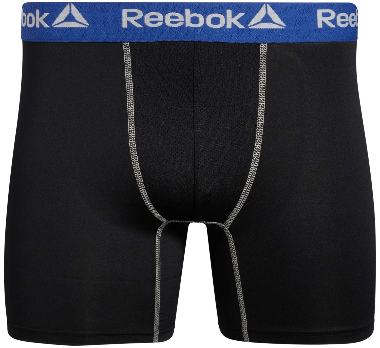 Reebok Mens Boxer Briefs - 4 Pack Underwear with Contour Pouch, 6'' Inseam | Athletic Stretch Performance Moisture-Wicking Fabric, No Fly Pouch, Tag-Free Waistband