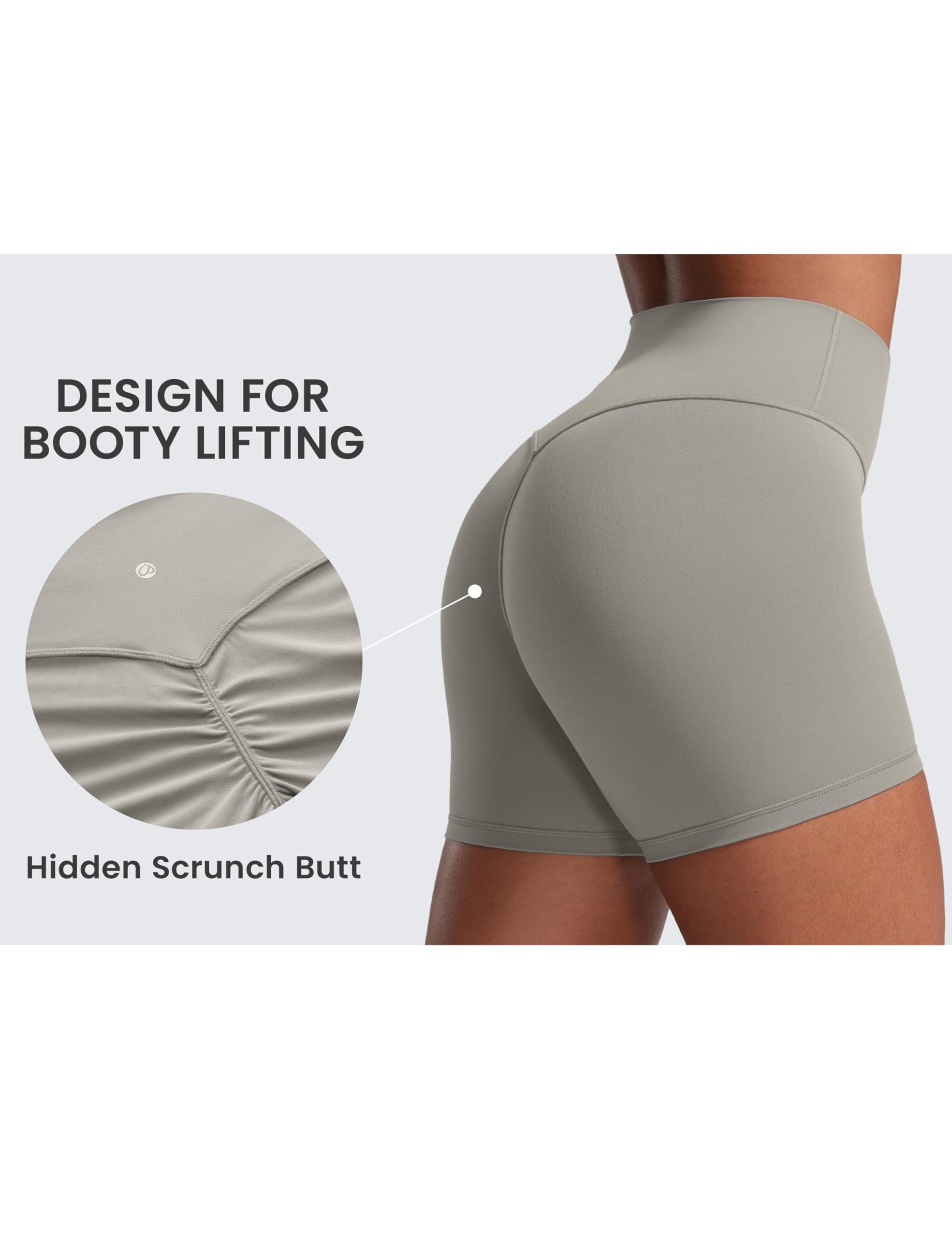 CRZ YOGA Secretsculpt Biker Shorts 4" | Booty Scrunch Butt, Butterlift, Buttery Soft, Moderate Compression, Workout, Pilates, No Front Seam, High Waist, for Women