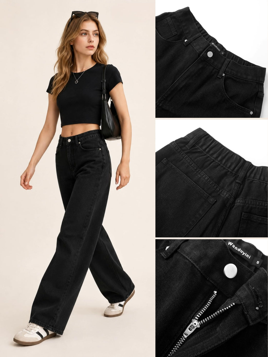 Straight Leg Jeans for Women Mid Waisted Casual Washed Vintage Loose Fit Boyfriend Jeans Denim Pants