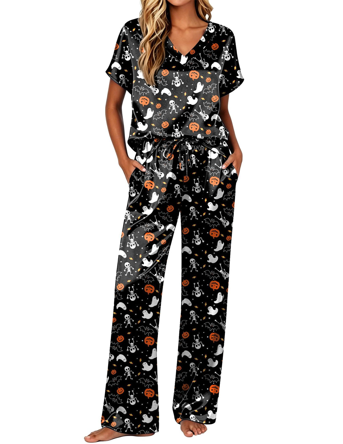 Ekouaer Womens Silk Pajamas Set 2 Piece Satin Pjs Cap Sleeve Loungewear