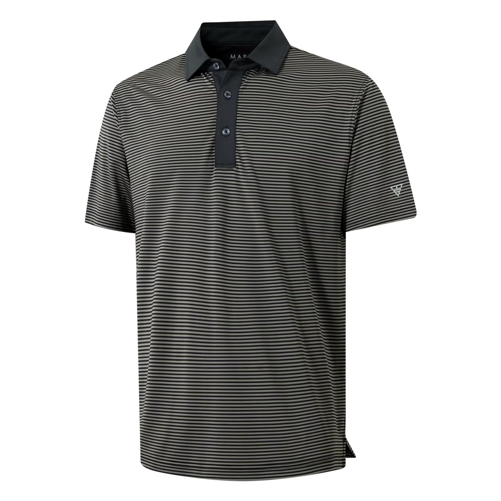 M MAELREG Golf Shirts for Men Moisture Wicking Dry Fit Striped Polo Performance Sport Mens Polo Shirts Short Sleeve
