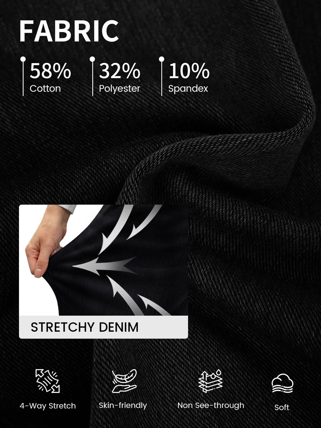 COPYLEAF Wide Leg Jeans Woman High Waisted Stretchy Baggy Sweatpant Jeans Pull On Straight Leg Loose Trendy Denim Pants