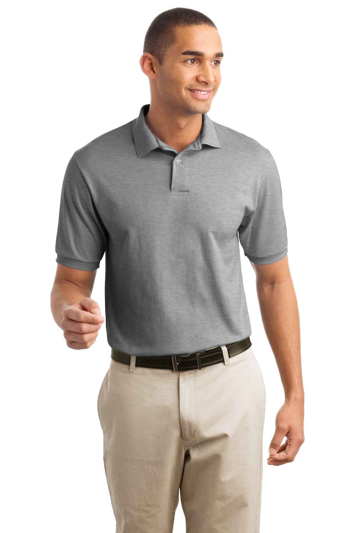 Hanes Mens EcoSmart Jersey Polo Shirt, Short-Sleeve Shirts for Men, T-Shirt, 2-Pack