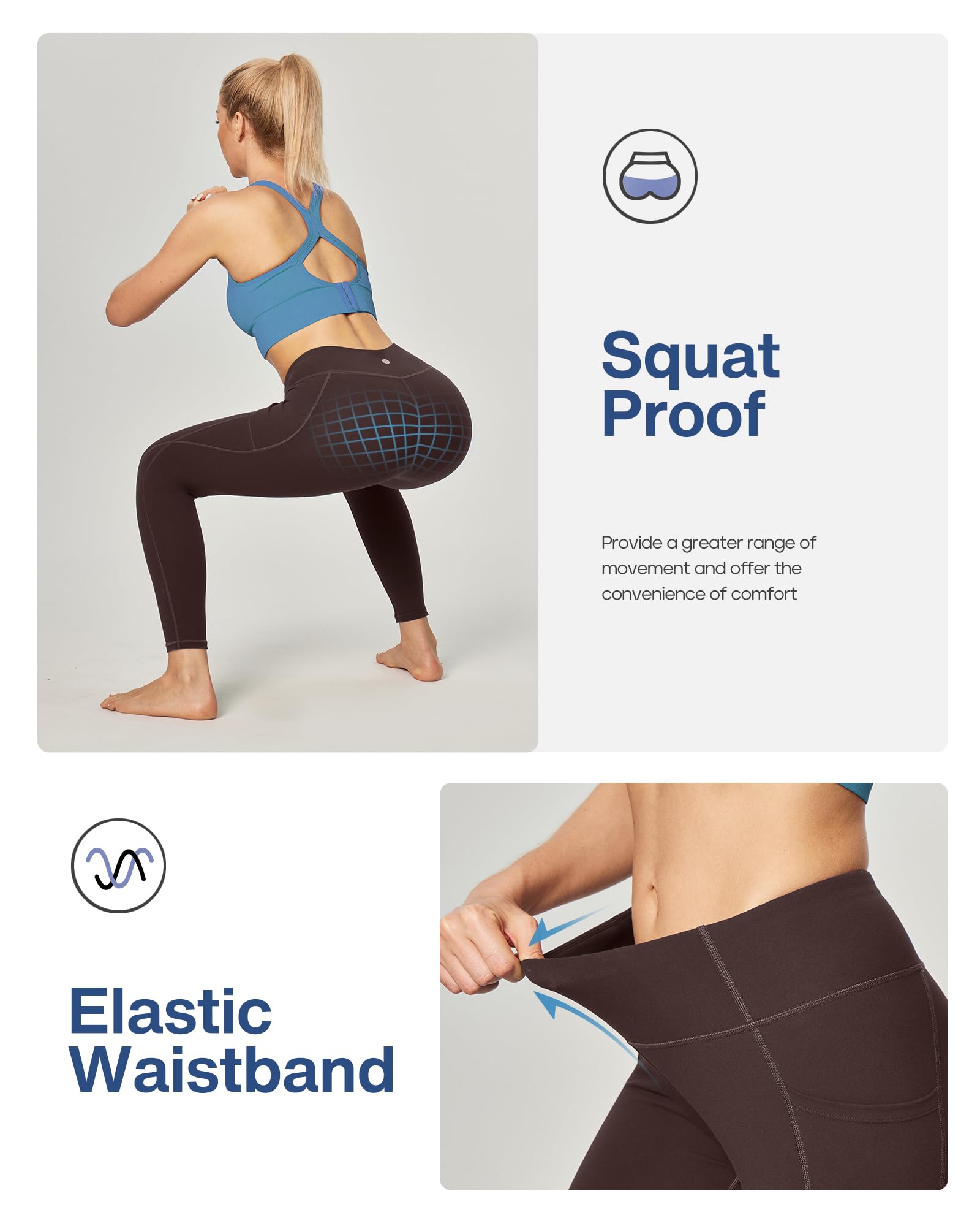 Heathyoga Leggings with Pockets for Women Tummy Control High Waisted Yoga Pants Women Compression Workout Leggings
