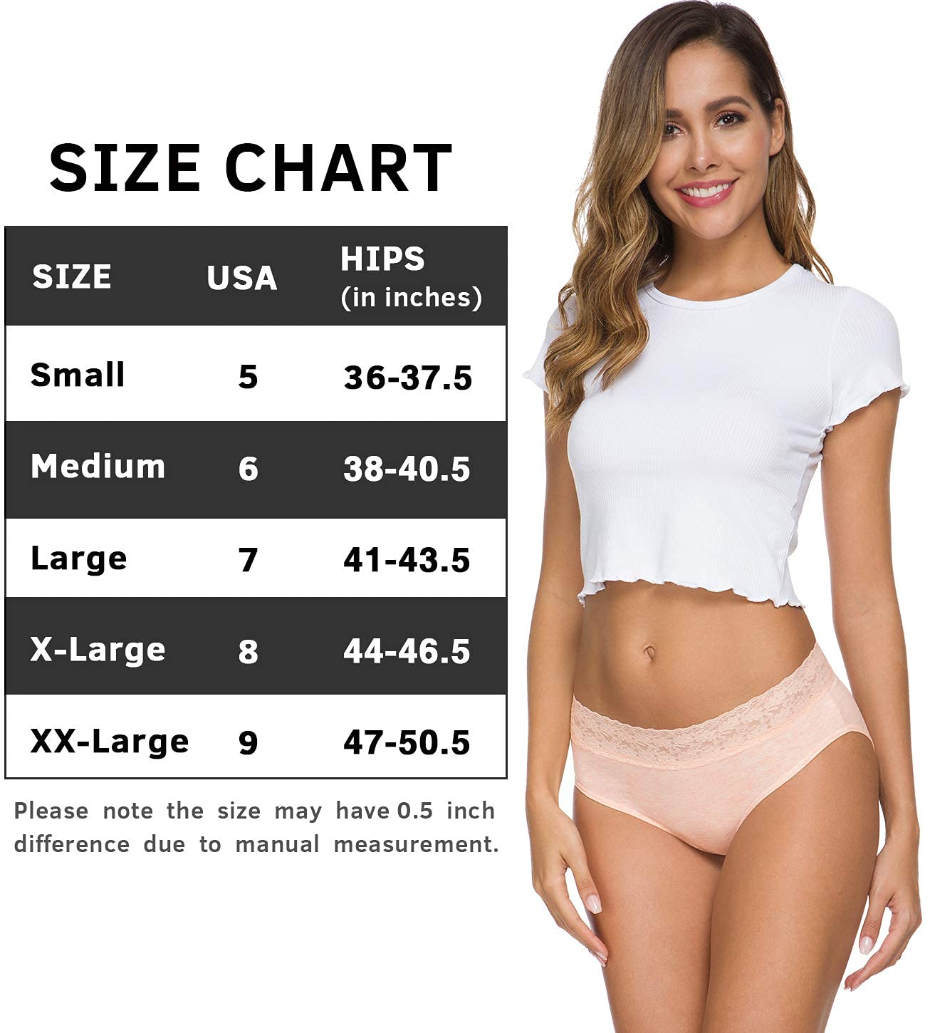 Wealurre Cotton Panties for Women Bikini Underwear Hipster Underpants Lace Briefs Pack