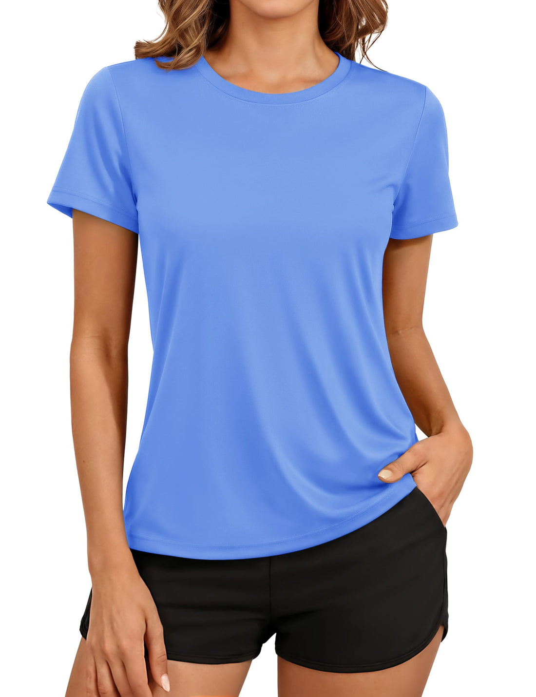 TACVASEN Women's Short Sleeve Workout Shirts UPF 50+ Sun Protection Quick Dry Athletic Tops for Running Gym Tee