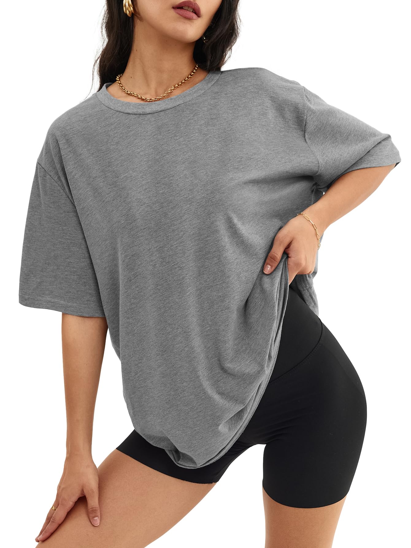ATHMILE Womens Oversized T Shirts Casual Tee Workout Tops Gym Clothes Summer Loose Fit Short Sleeve Graphics Basic Y2K 2026